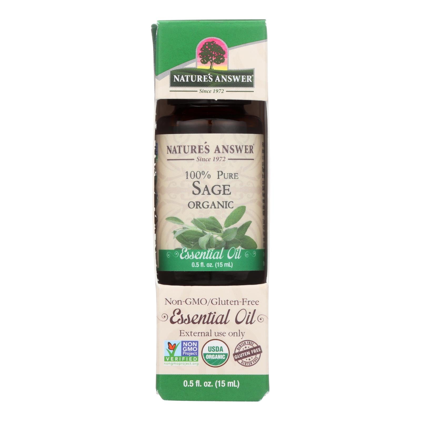Nature's Answer - Organic Essential Oil - Sage - 0.5 Ounce.