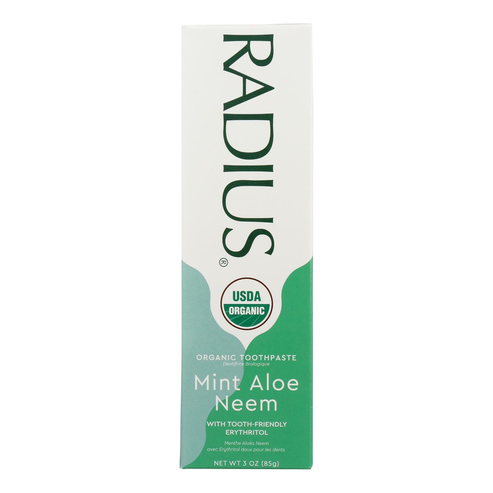 Radius Whitening Mint Aloe Neem Toothpaste - 1 Each - 3 Ounce