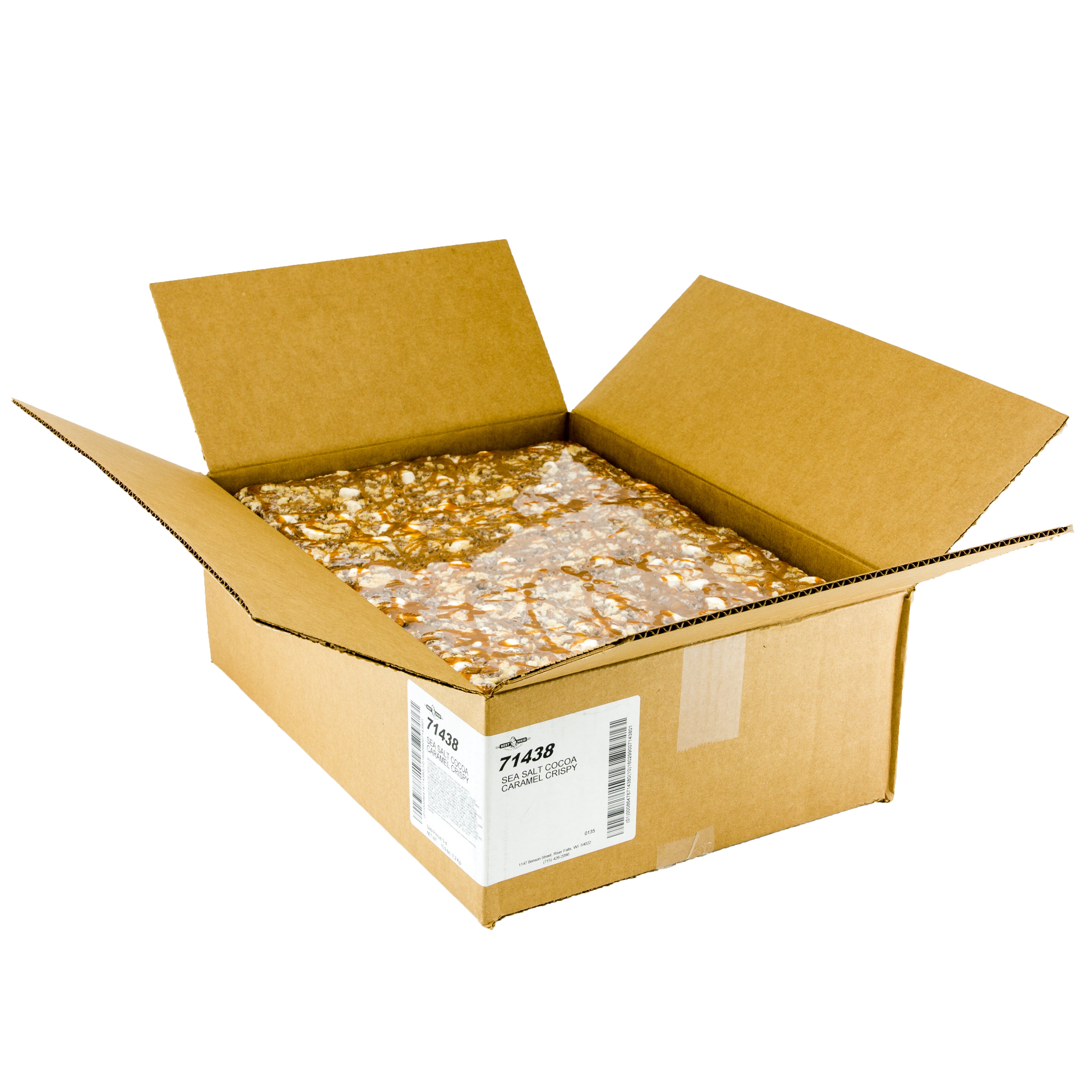 Bar Crispy Sea Salt Cocoa Caramel Half Slab Precut 4"x4"1 Each - 3 Per Case.