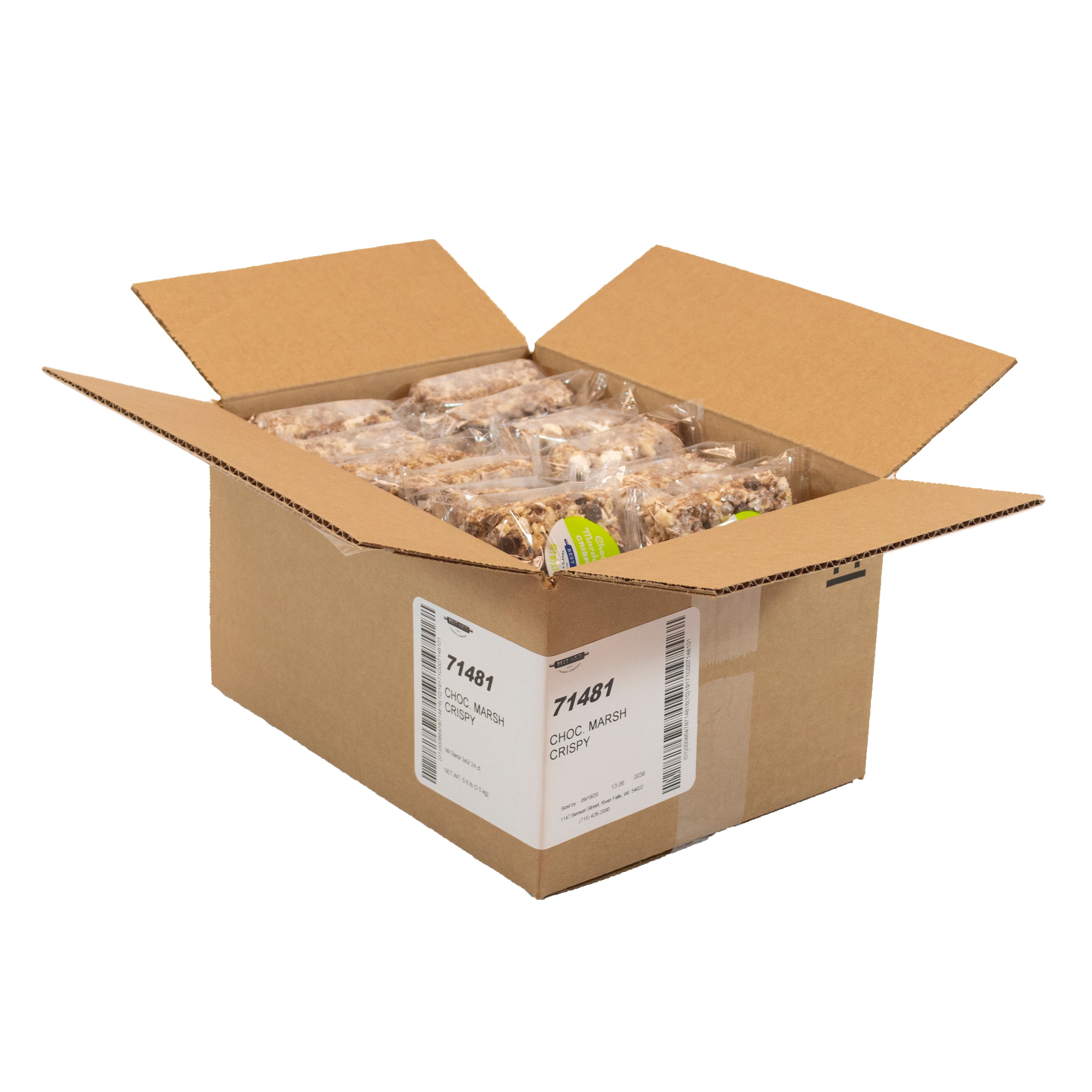 Bar Crispy Individually Wrapped Thick Chocolate Marshmallow3.7 Ounce Size - 24 Per Case.