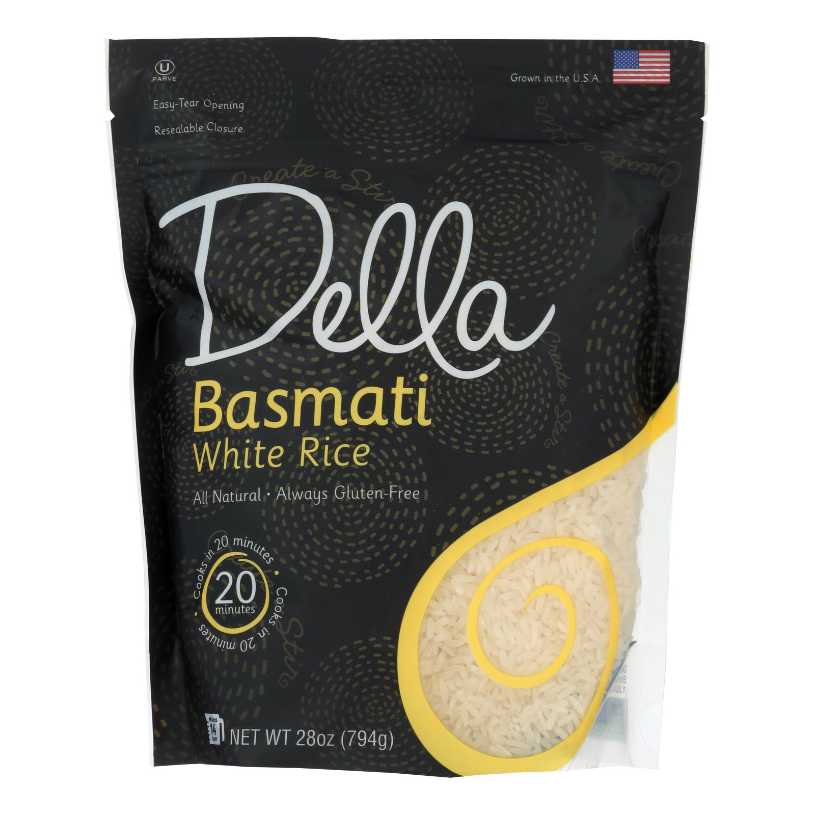 Della - Basmati White Rice - Case of 6 - 28 Ounce.