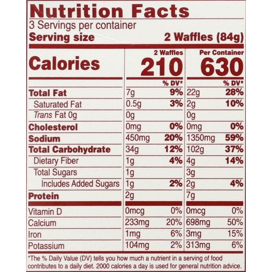 Van's Waffle Wheat Free Natural 9 Ounce Size - 12 Per Case.