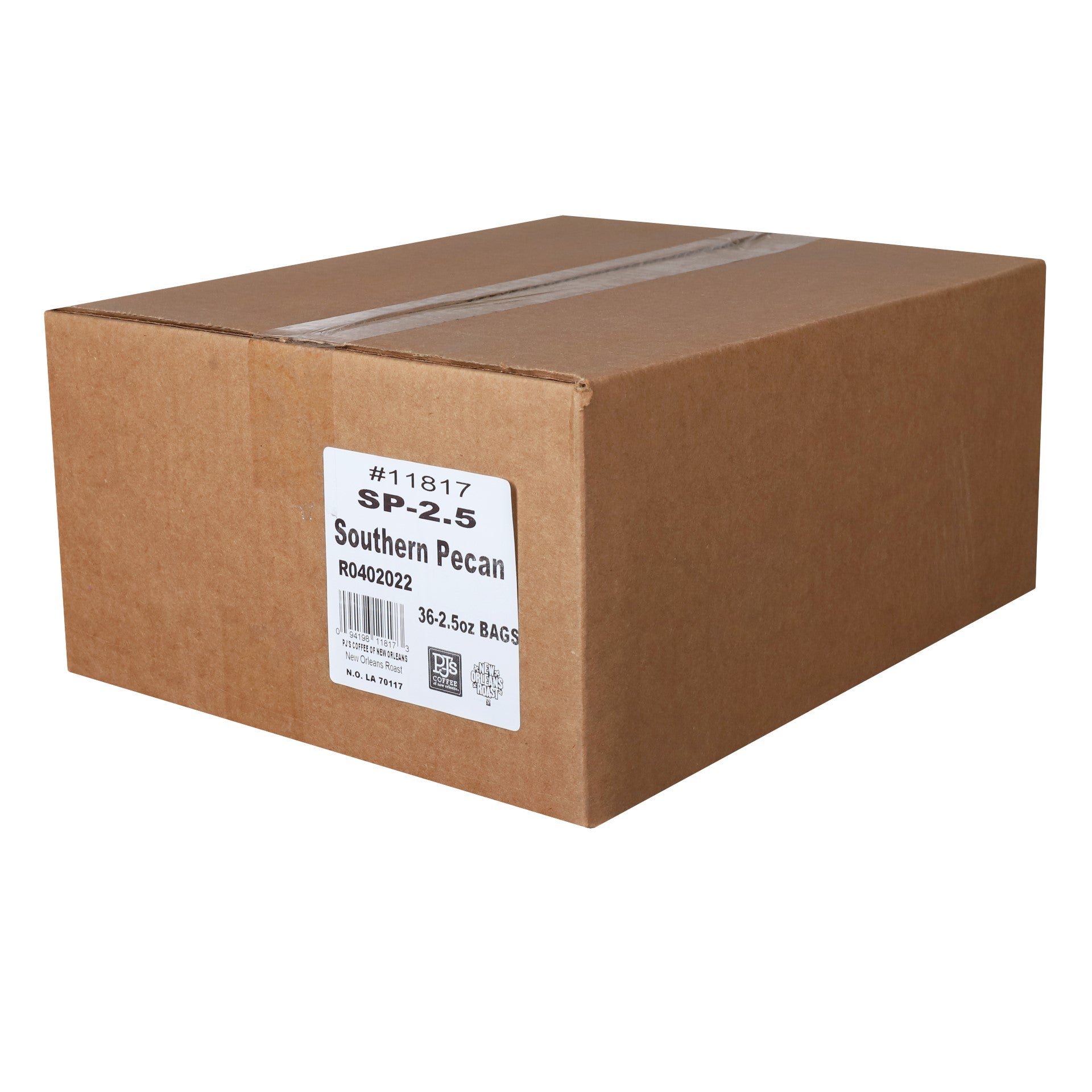New Orleans Roast Southern Pecan Coffee 2.5 Ounce Size - 36 Per Case.
