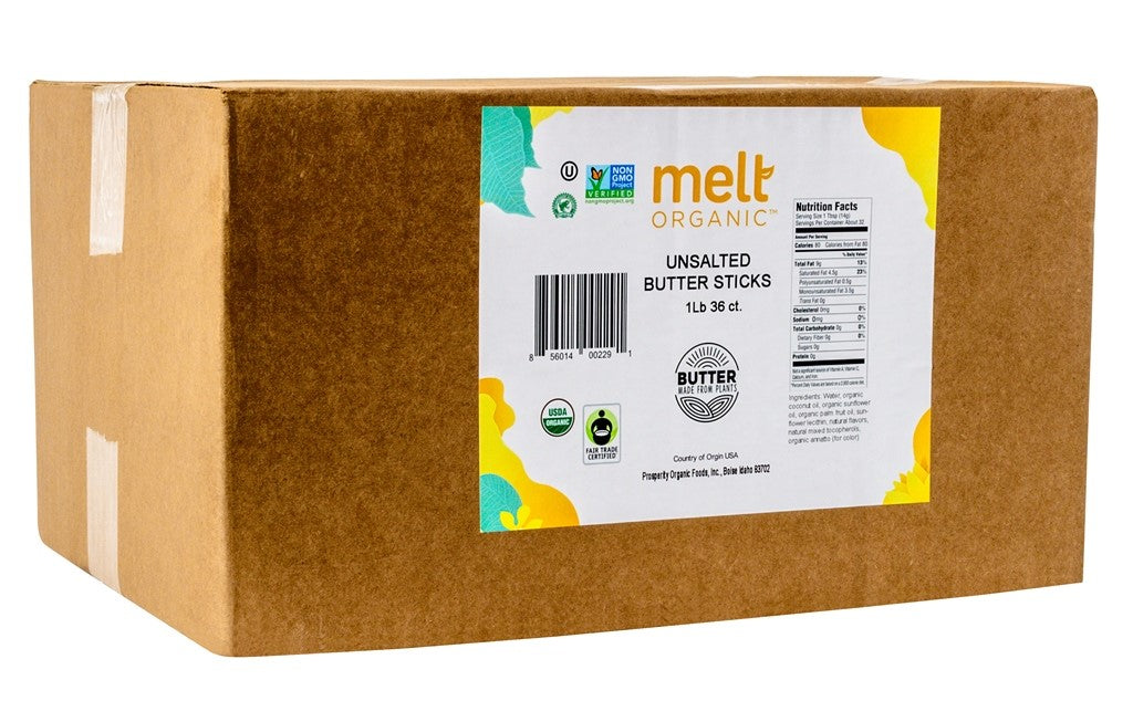 Plant Based Butter Unsalted Sticks 1 Pound Each - 36 Per Case.