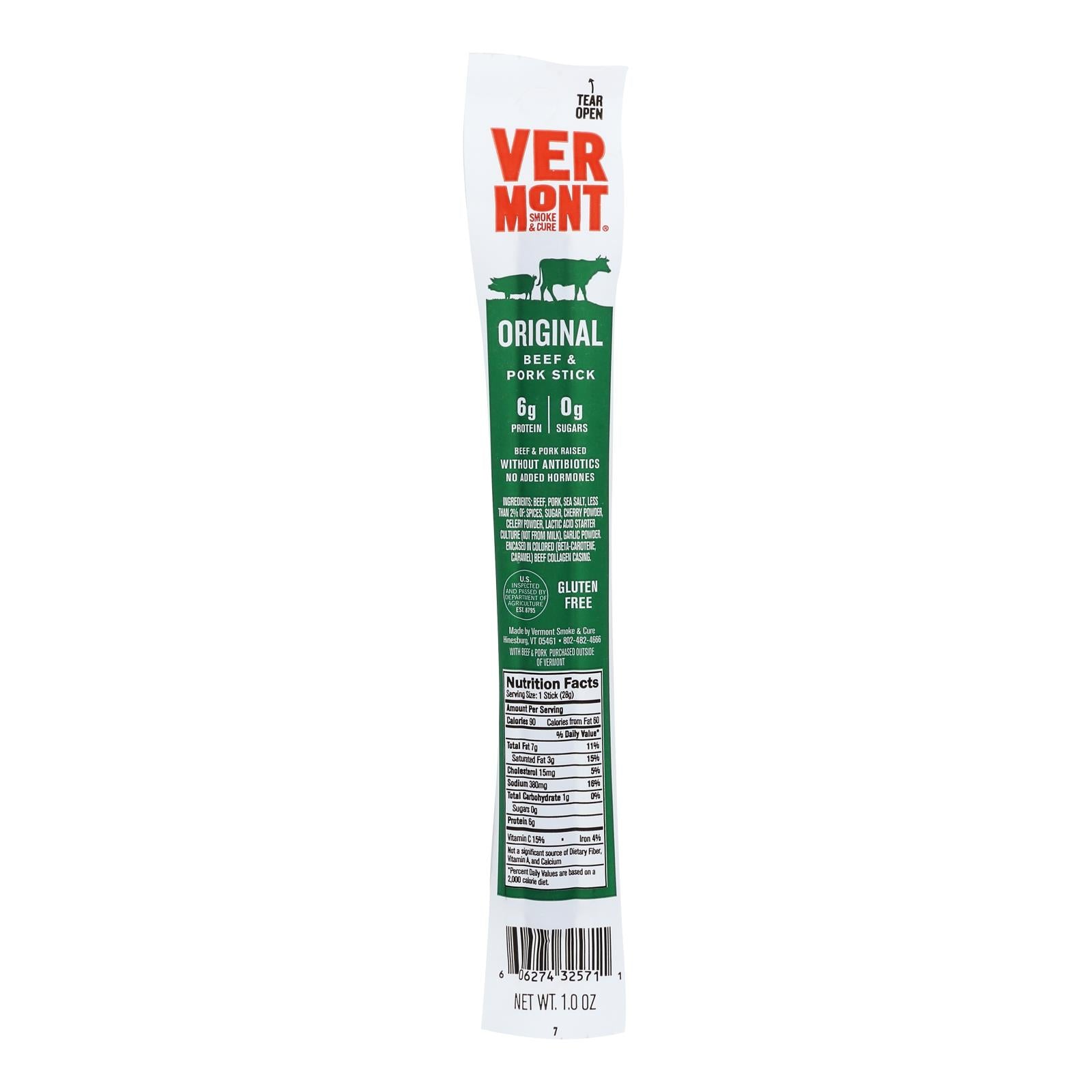 Vermont Smoke And Cure RealSticks - Cracked Pepper - 1 Ounce - Case of 24