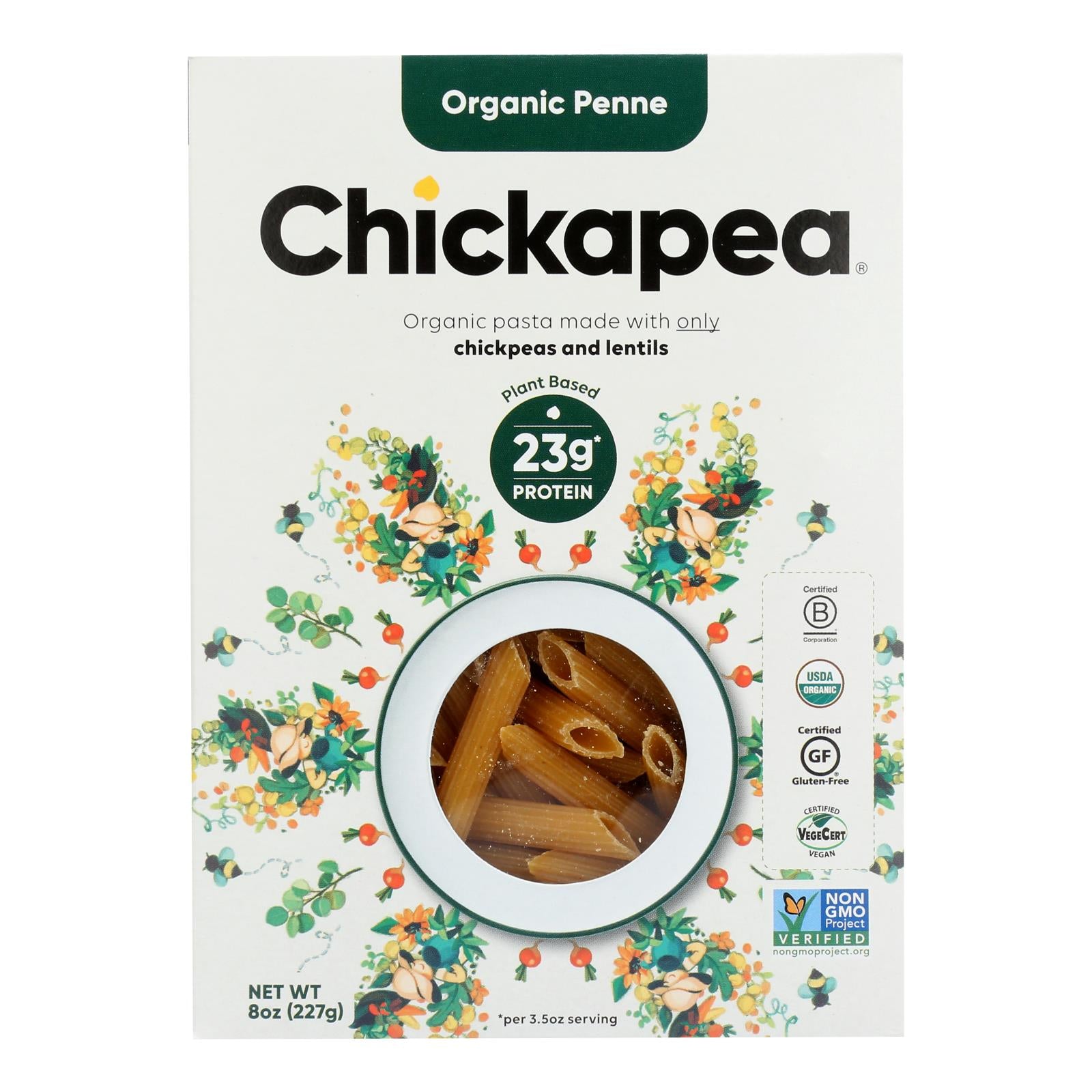 Chickapea Pasta - Pasta - Penne - Case of 6 - 8 Ounce.