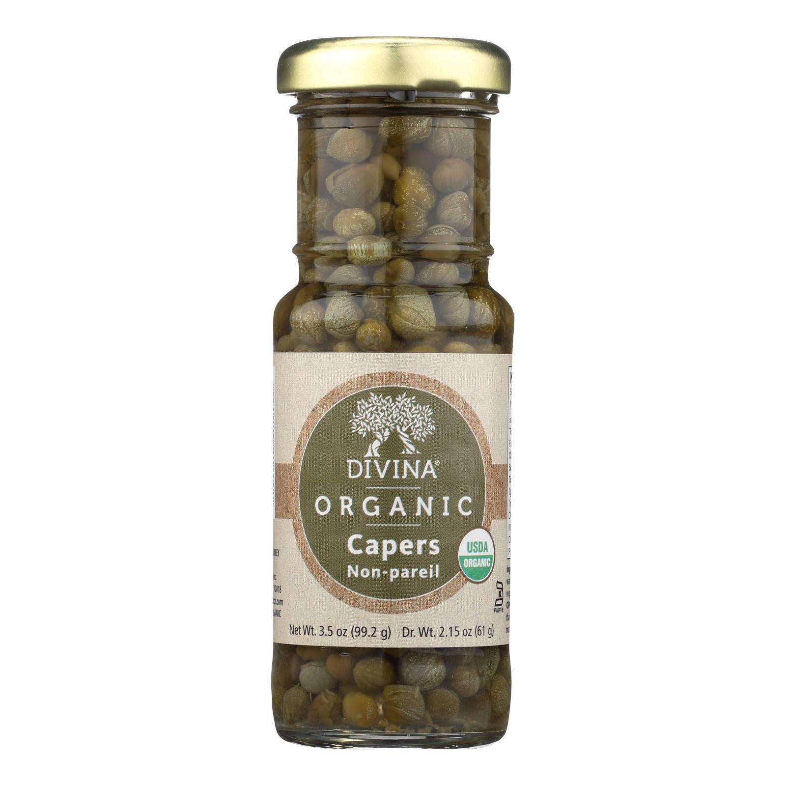 Divina Organic Capers - Case of 12 - 3.5 Ounce
