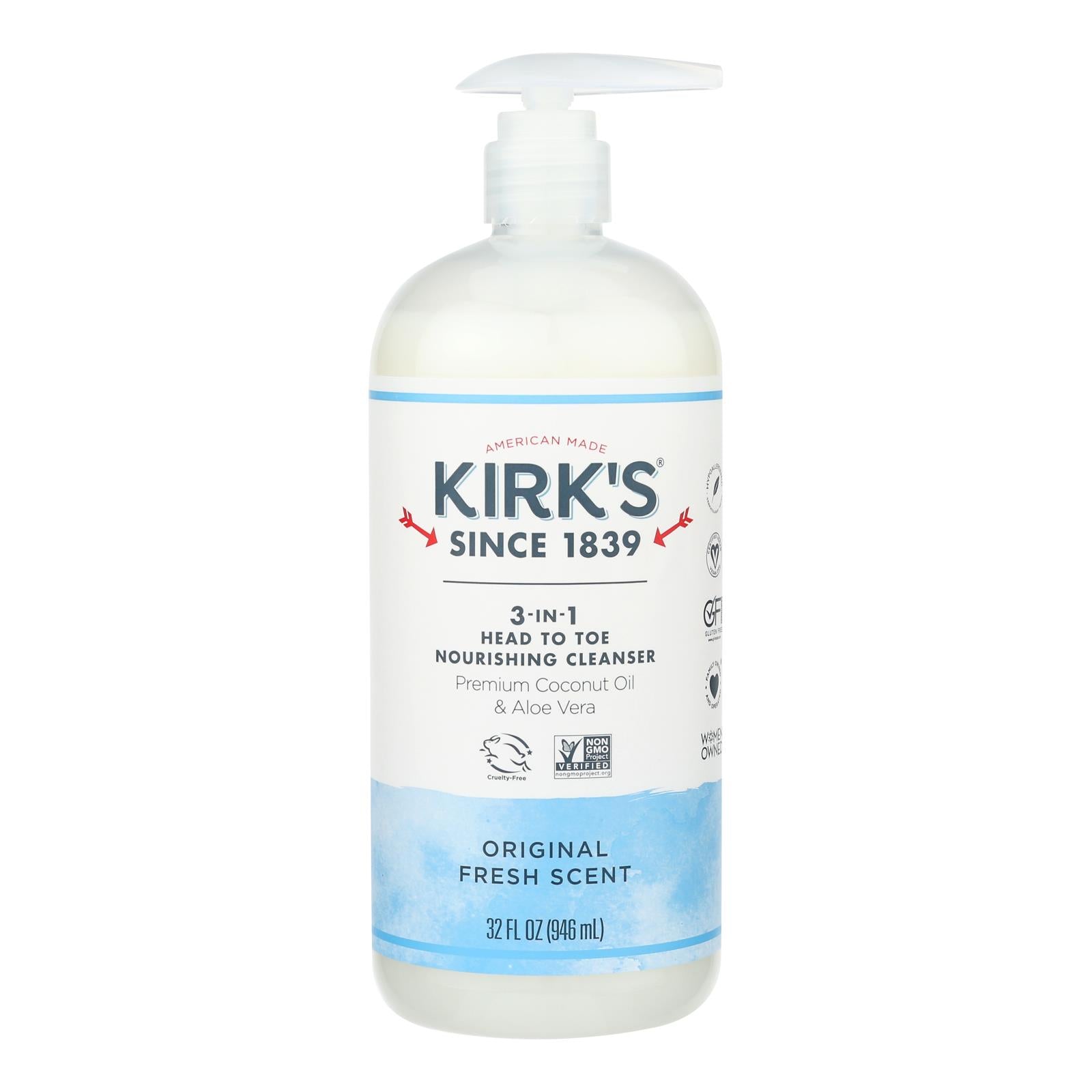 Kirk's Natural - 3-in-1 Cleanser Originl Frsh - 32 Fluid Ounce