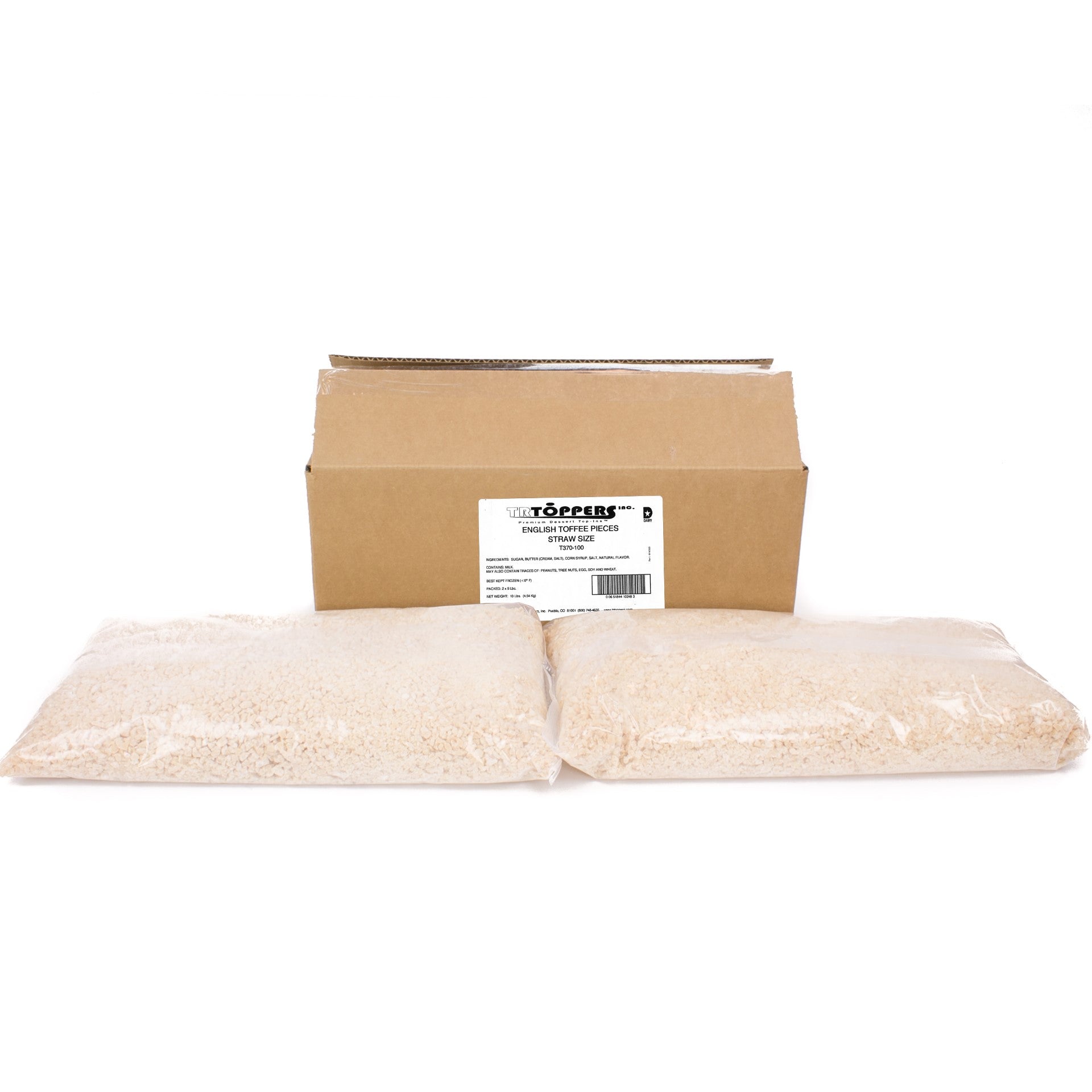 English Toffee Pieces Straw Size 5 Pound Each - 2 Per Case.