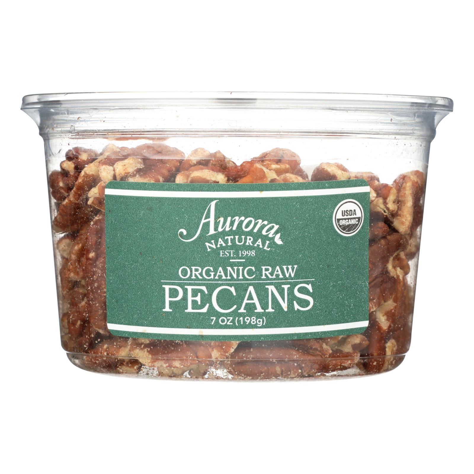 Aurora Natural Products - Organic Raw Pecans - Case of 12 - 7 Ounce.