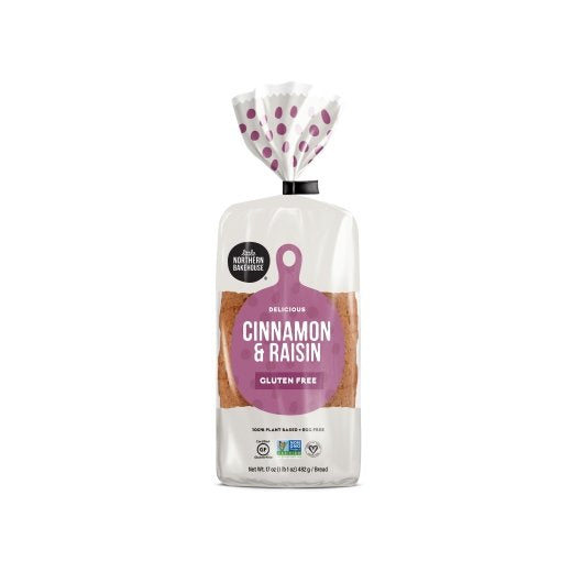 Little Northern Bakehouse Gluten Free Sliced Cinnamon Raisin Bread, 17 Ounce, 6 per case