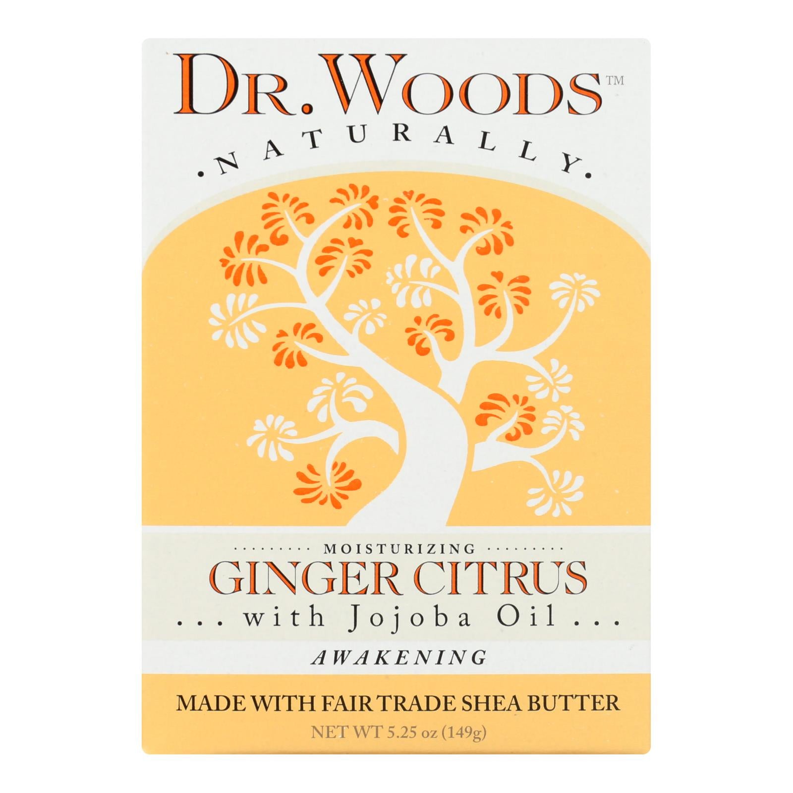 Dr. Woods Castile Bar Soap Ginger Citrus - 5.25 Ounce