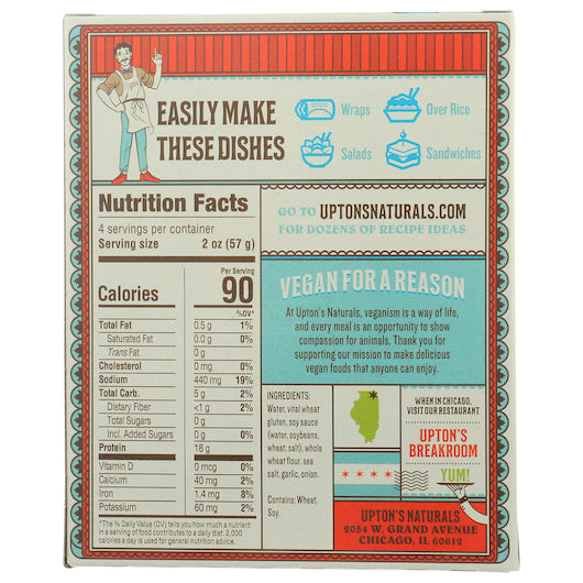 Upton's Naturals Traditional Seitan 8 Ounce Size - 6 Per Case.