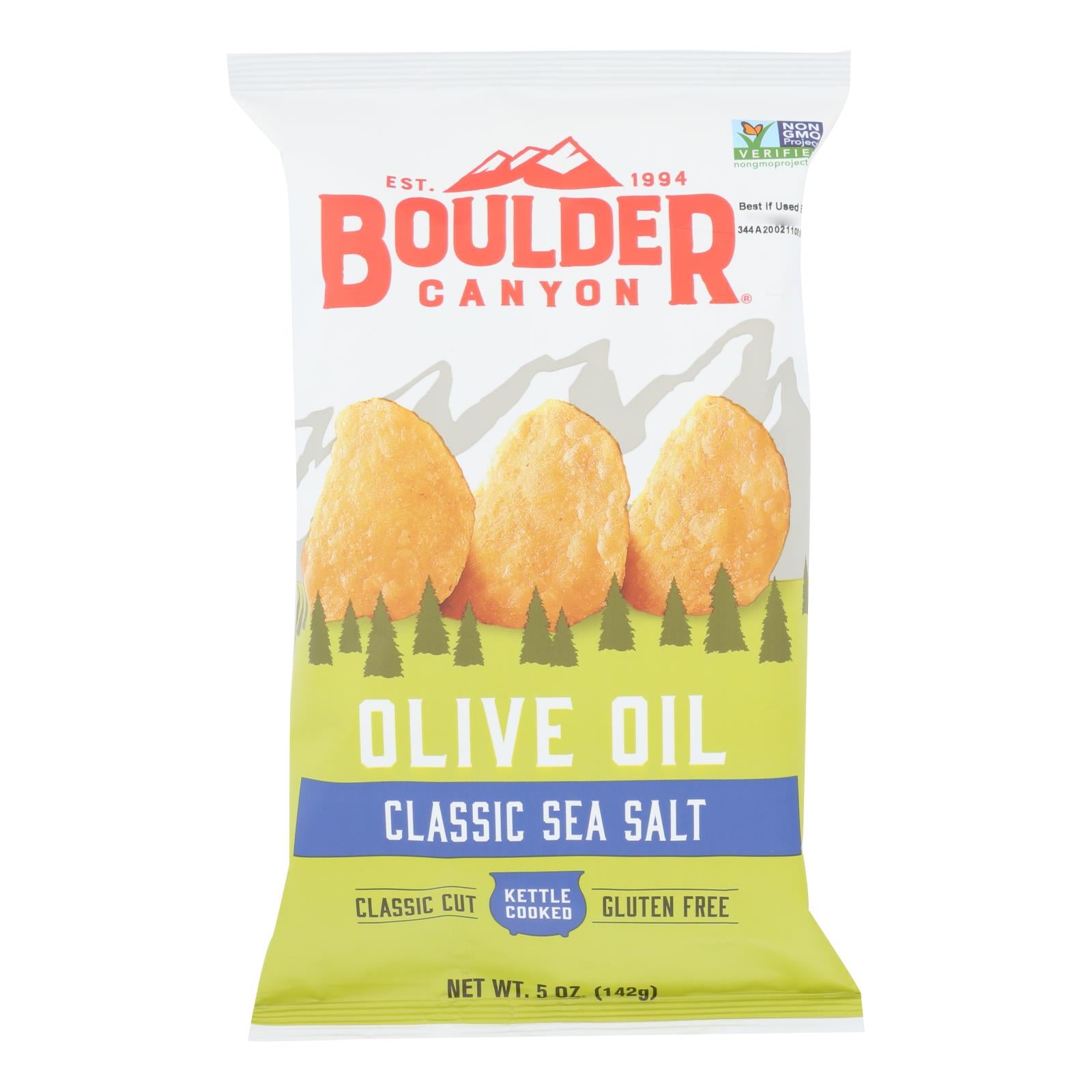 Boulder Canyon - Kettle Chips - Olive Oil - Case of 12 - 5 Ounce.