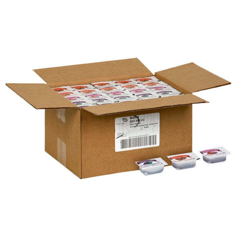 PPI Single Serve Assortment 12 Jelly & Jam 0.5 Ounce Cups 200 Per Case