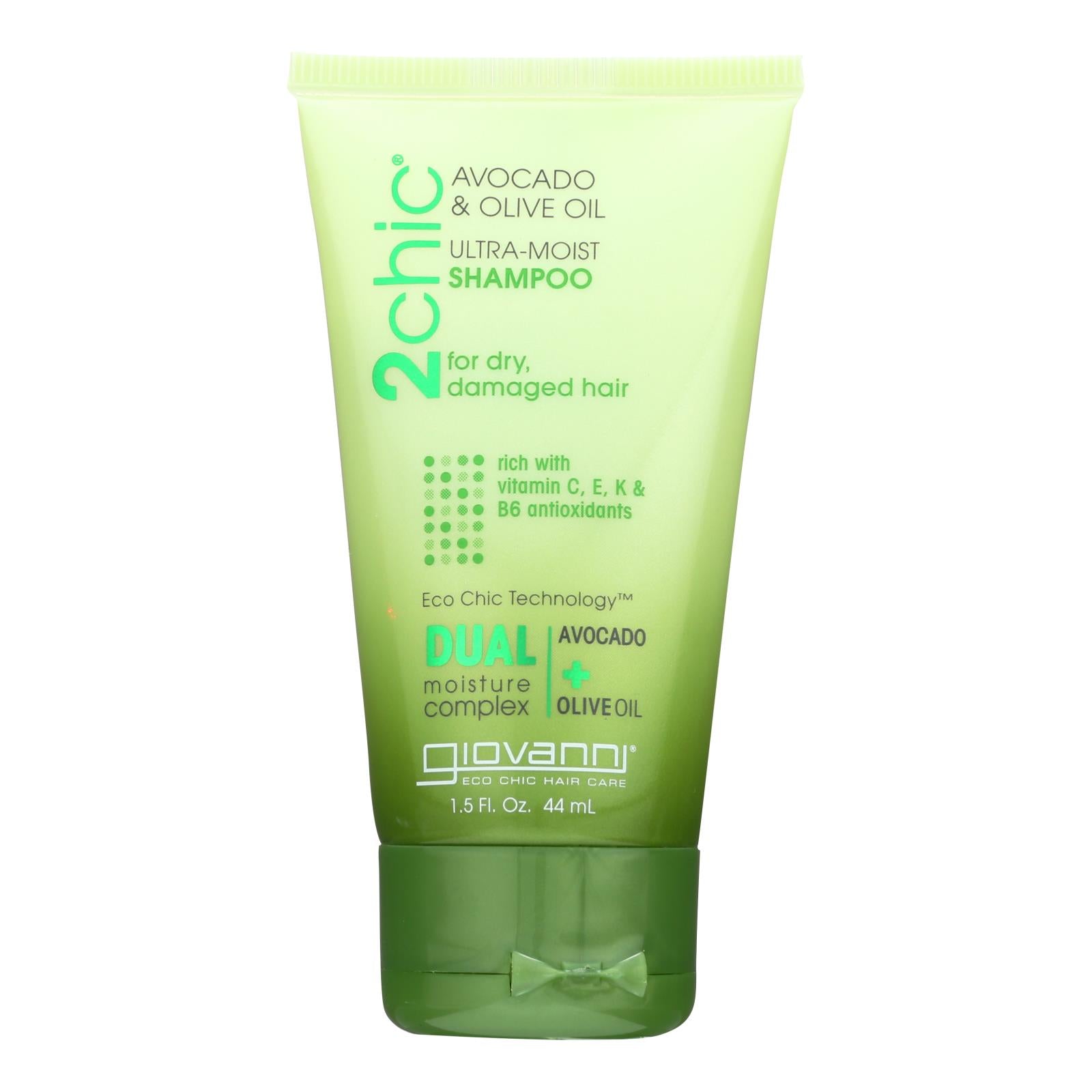 Giovanni Hair Care Products Shampoo - 2Chic Ultra-Moist Shampoo With Avocado and Olive Oil - Case of 12 - 1.5 fl Ounce.