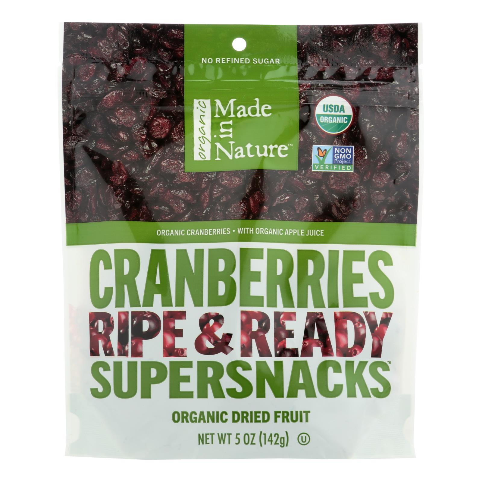 Made In Nature Cranberries Organic Dried Fruit - Case of 6 - 5 Ounce