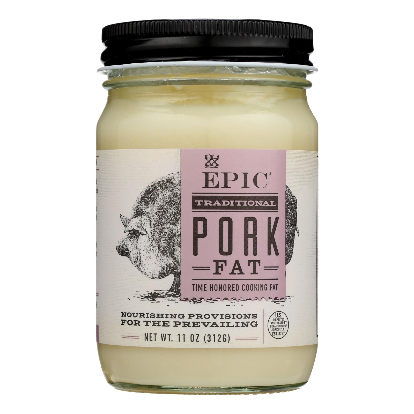 Epicᆴ Organic Pork Fat - Case of 6 - 11 Ounce