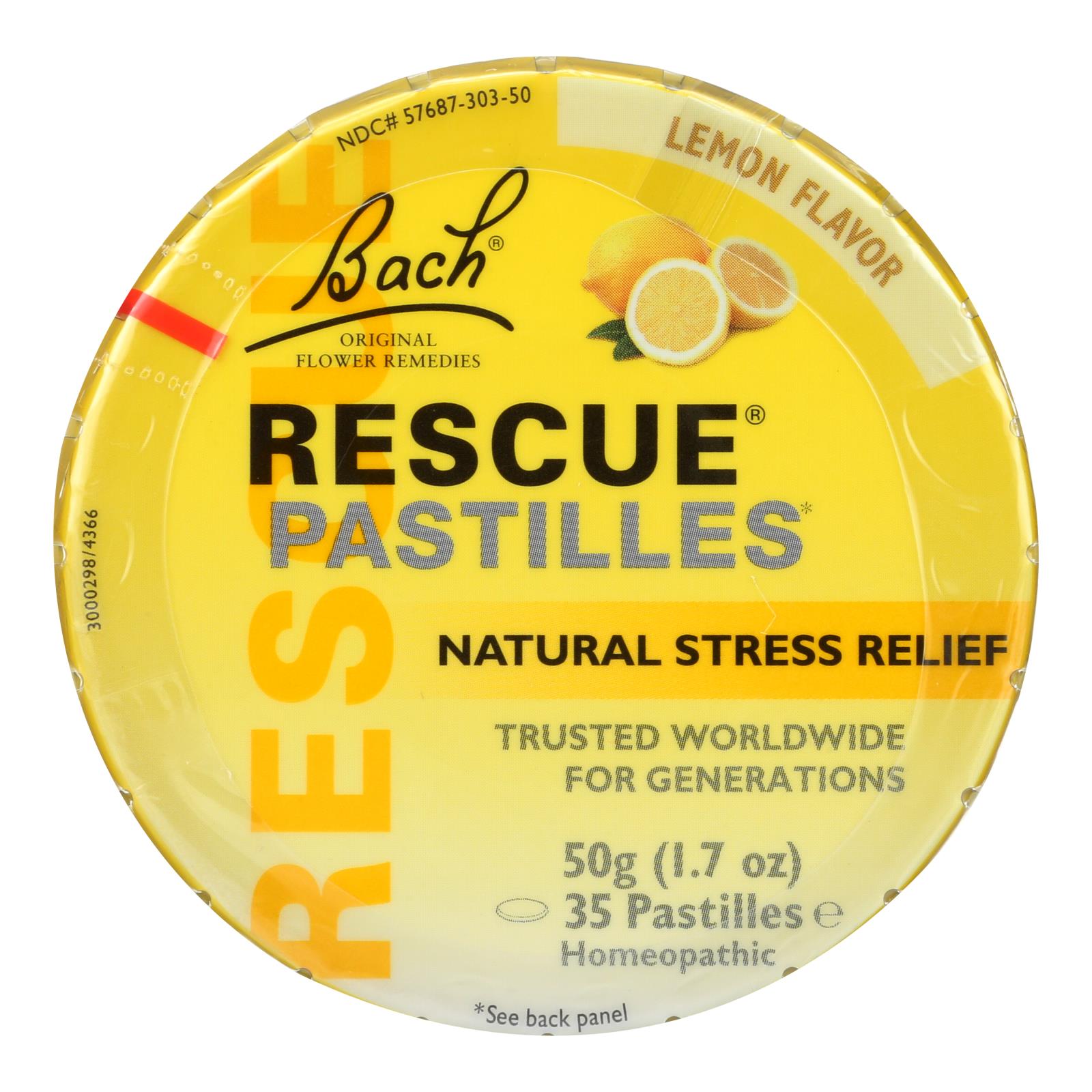 Bach Rescue Remedy Pastilles - Lemon - 50 grm - Case of 12