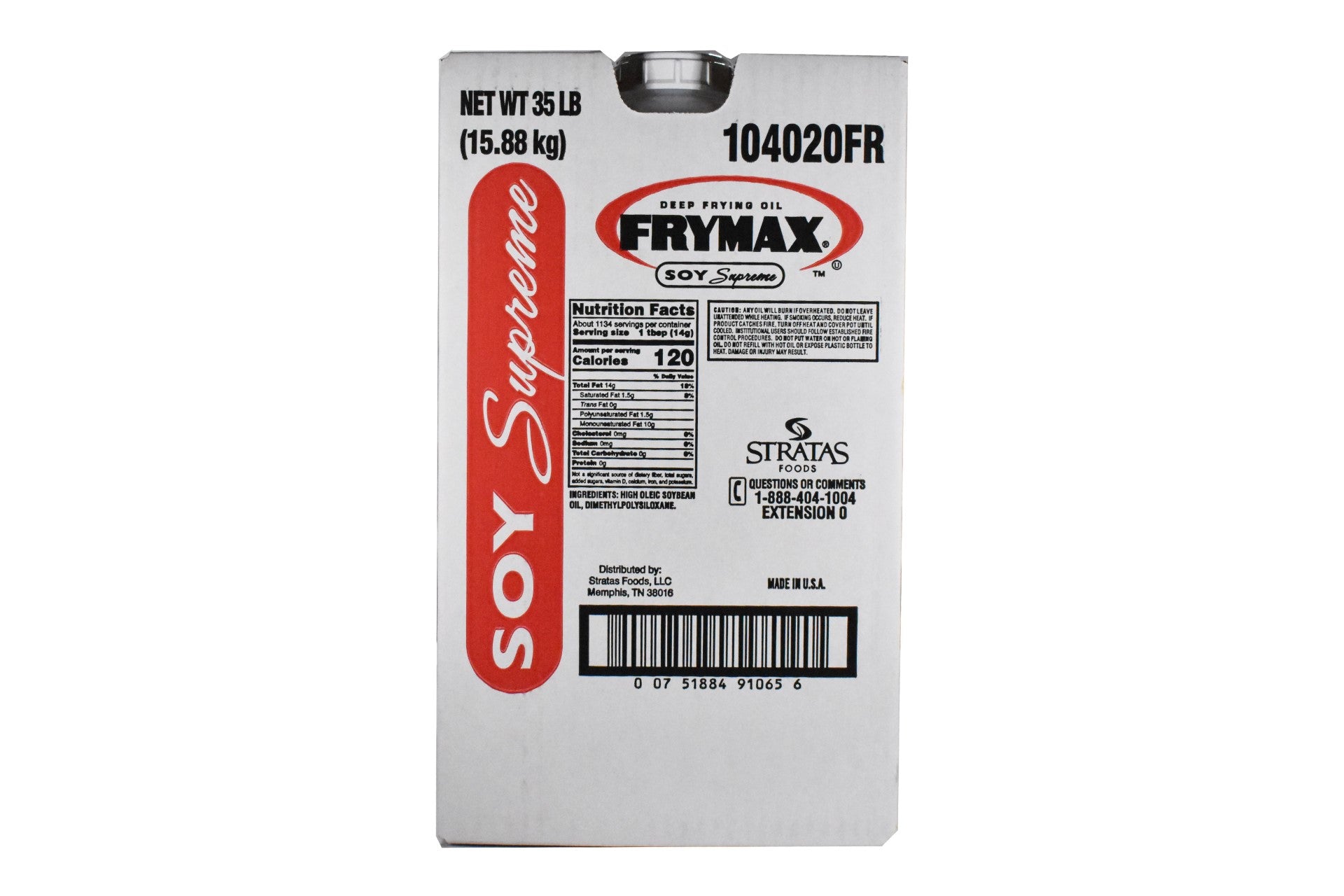 Frymax Soy Supreme Frying Oil 35 Pound Each - 1 Per Case.