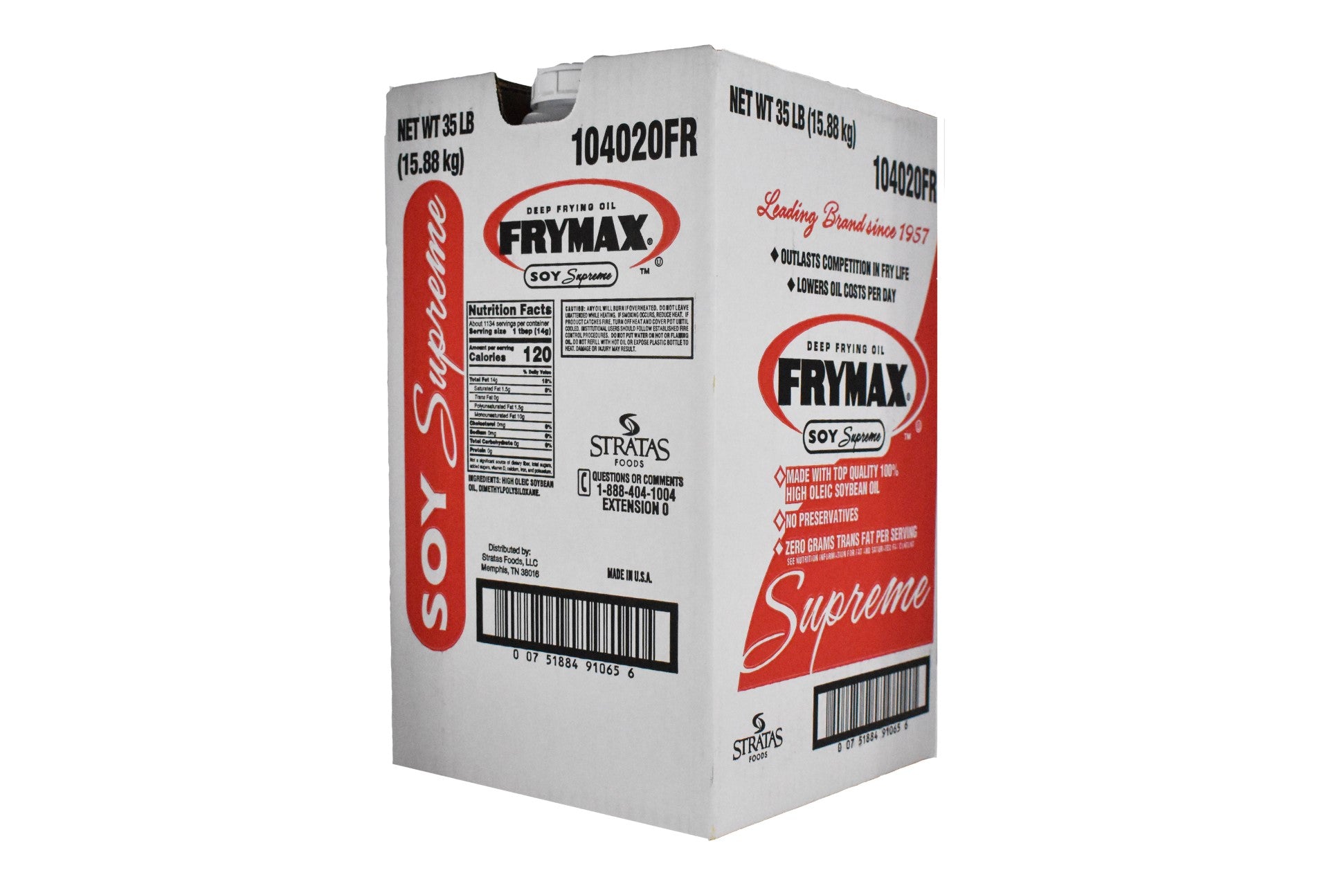 Frymax Soy Supreme Frying Oil 35 Pound Each - 1 Per Case.