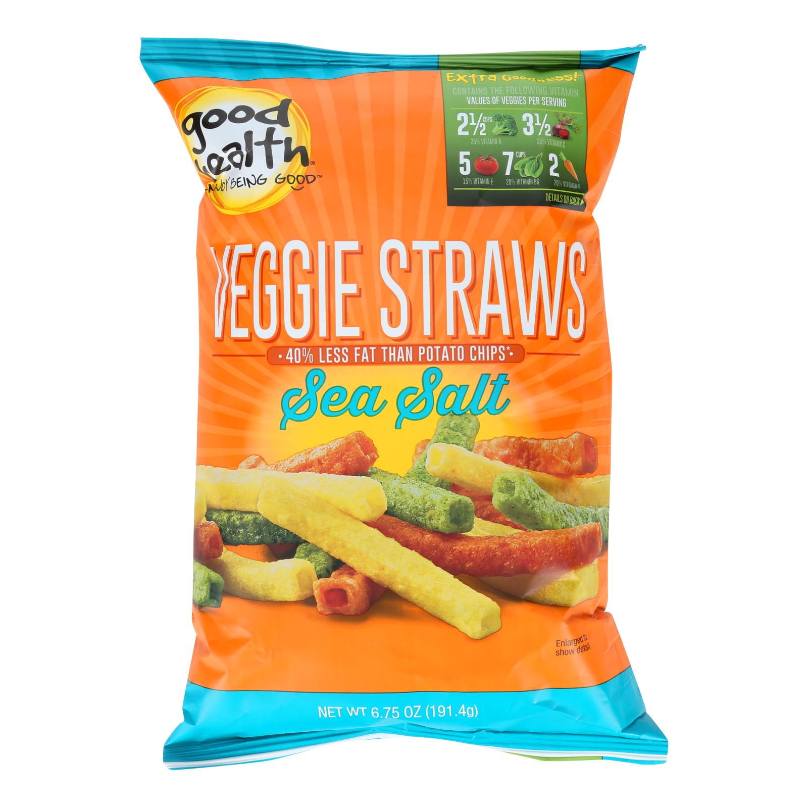 Good Health Sea Salt Veggie Straws - Case of 10 - 6.25 Ounce