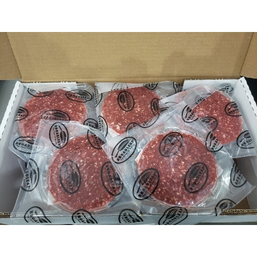 Beef Grass Fed Patties Round 1 Pound Each - 10 Per Case.