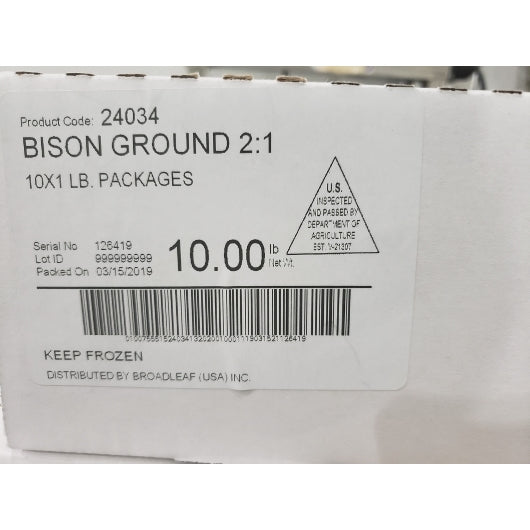 Bison Patties Two 8 Ounce Size - 20 Per Case.