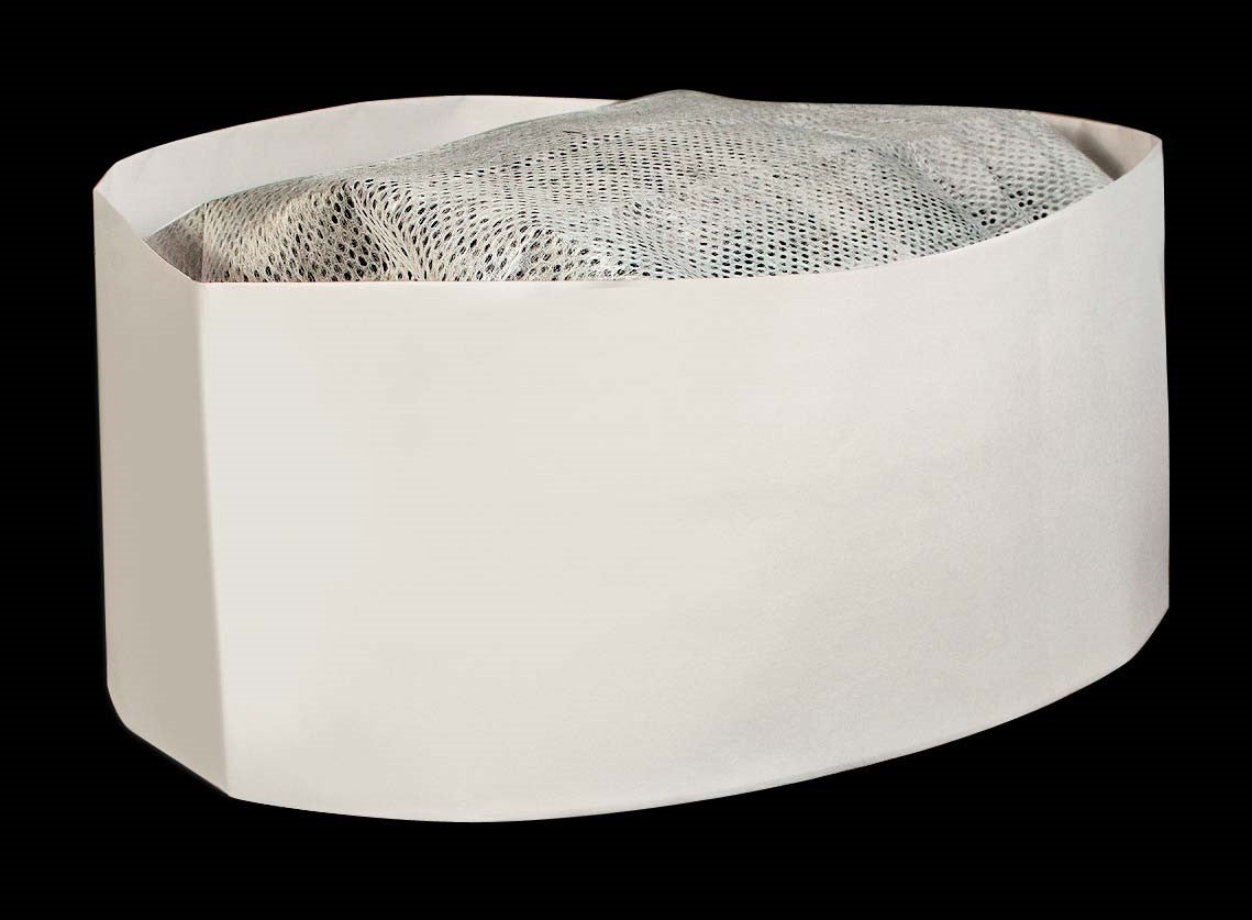 Overseas Cap Low Profile White 100 Each - 1000 Per Case.