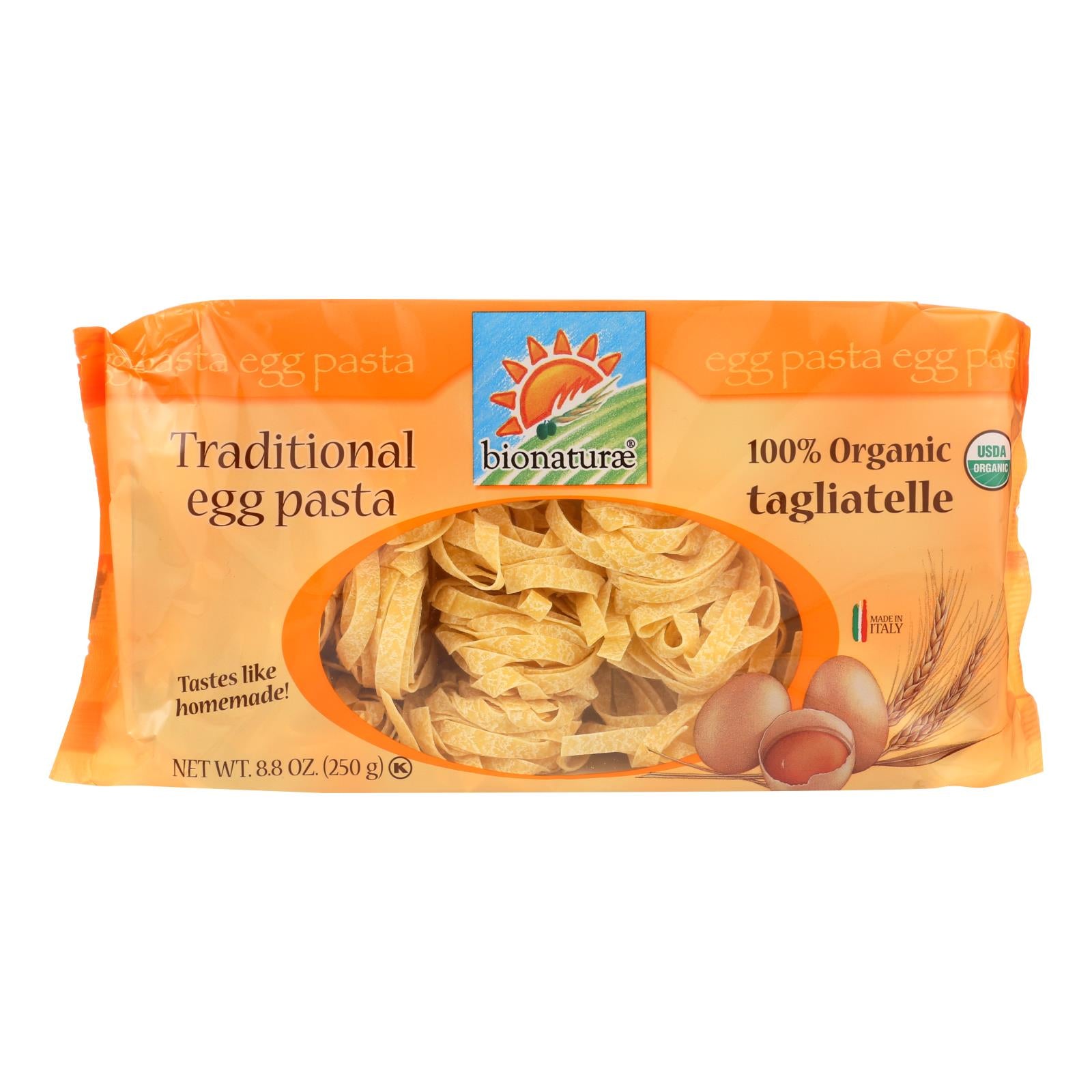 Bionaturae Egg Pasta - Durum Semolina - Case of 12 - 8.8 Ounce.