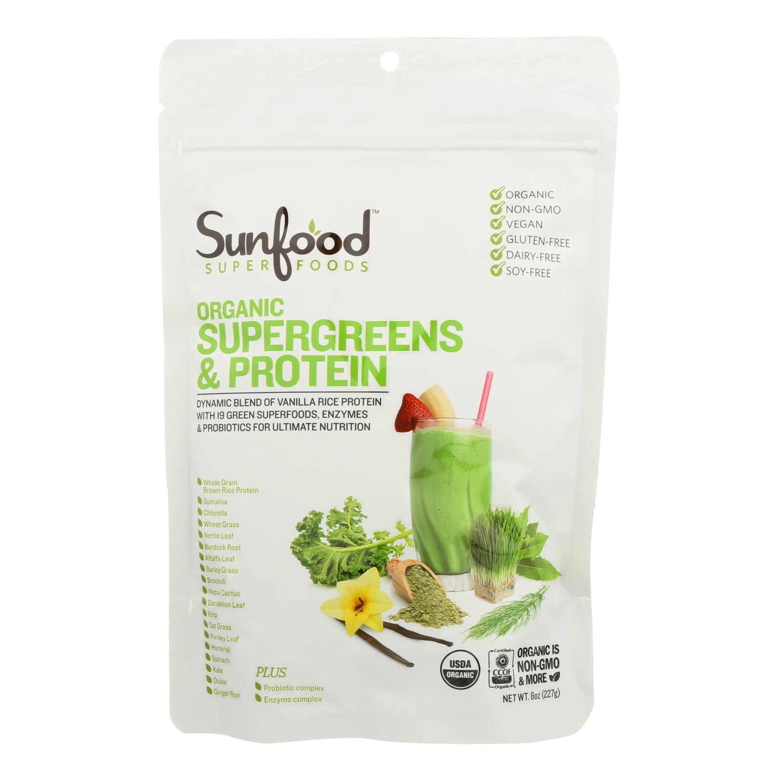 Sunfood - Supergreens Protein - 1 Each-8 Ounce
