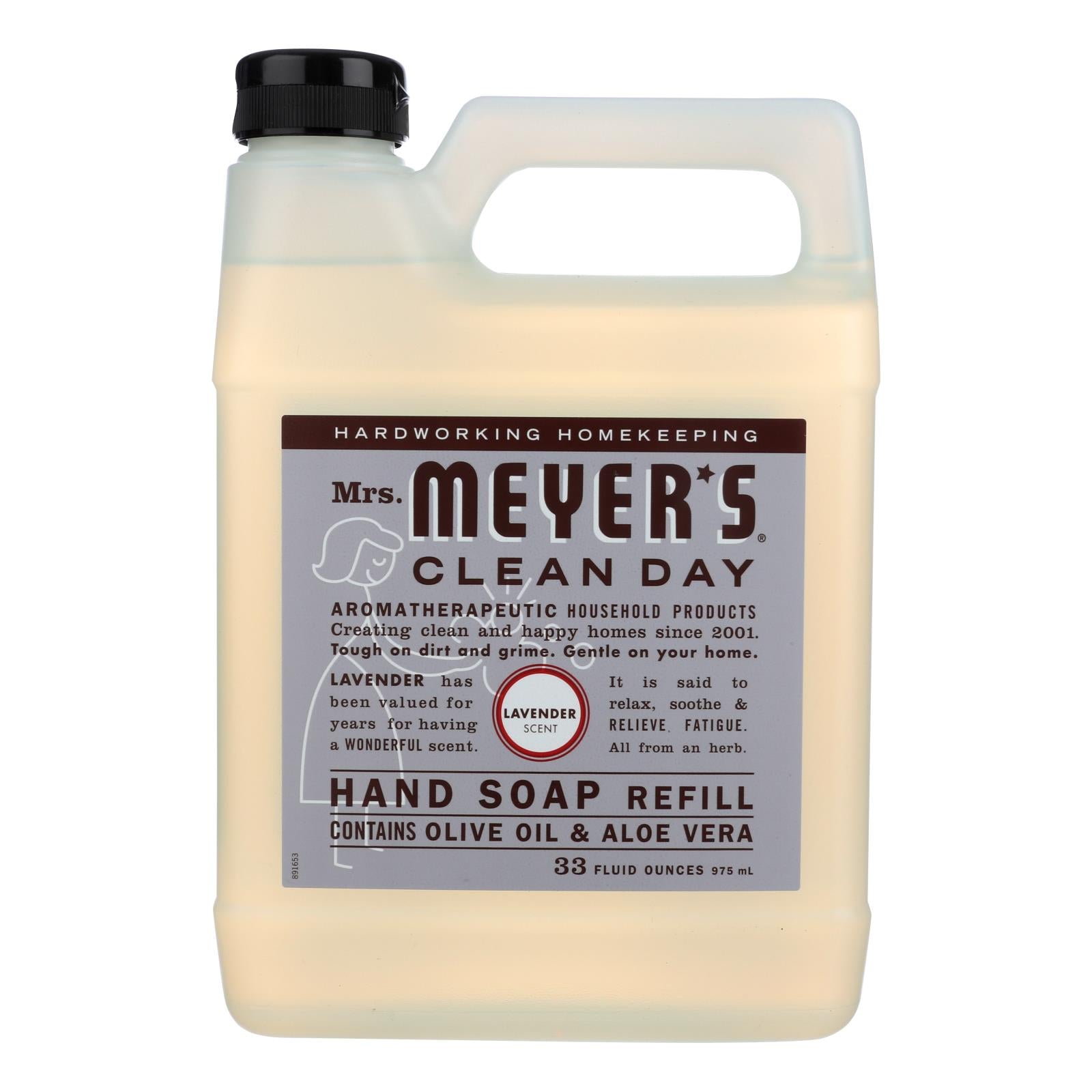 Mrs. Meyer's Clean Day - Liquid Hand Soap Refill - Lavender - Case of 6 - 33 fl Ounce.
