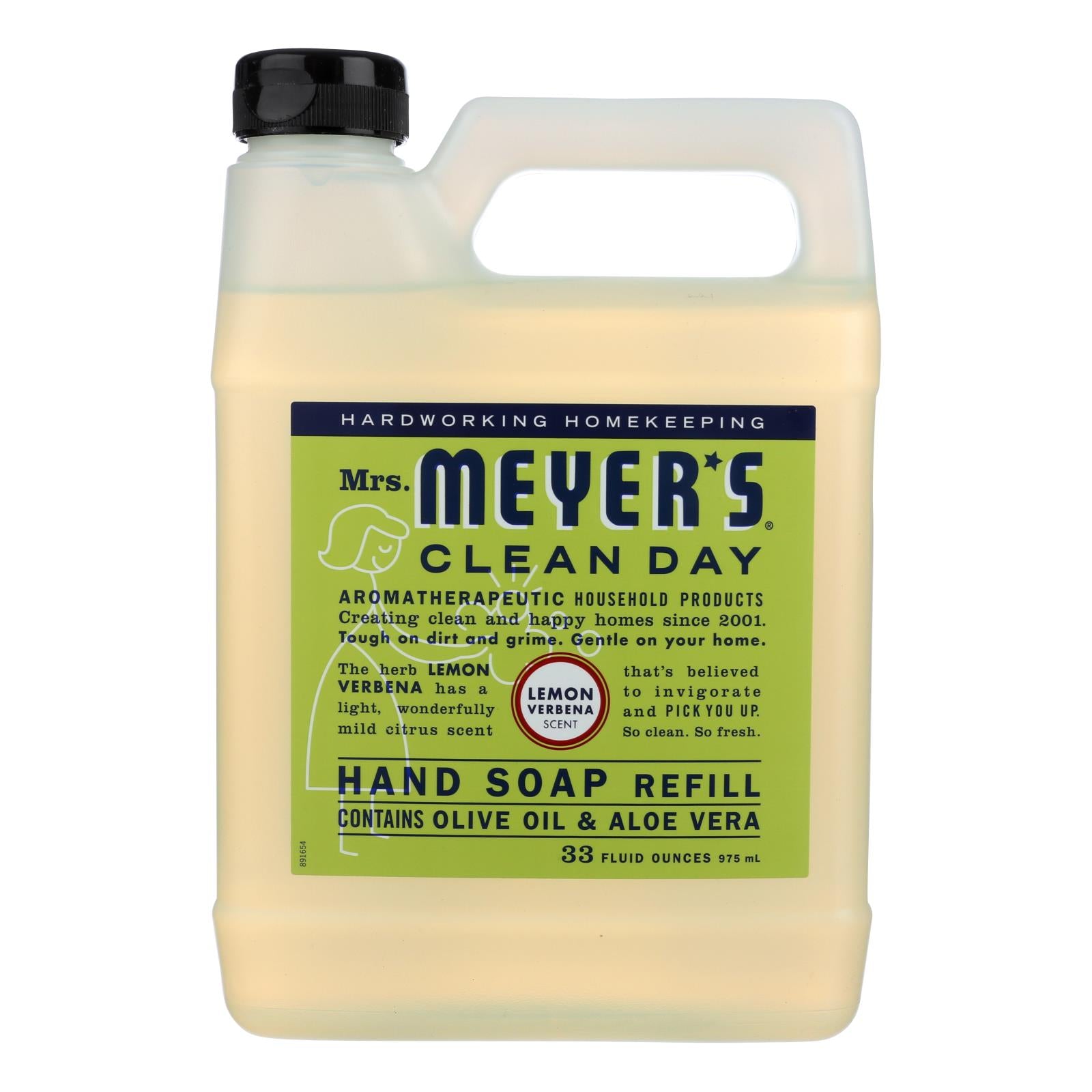 Mrs. Meyer's Clean Day - Liquid Hand Soap Refill - Lemon Verbena - Case of 6 - 33 fl Ounce.