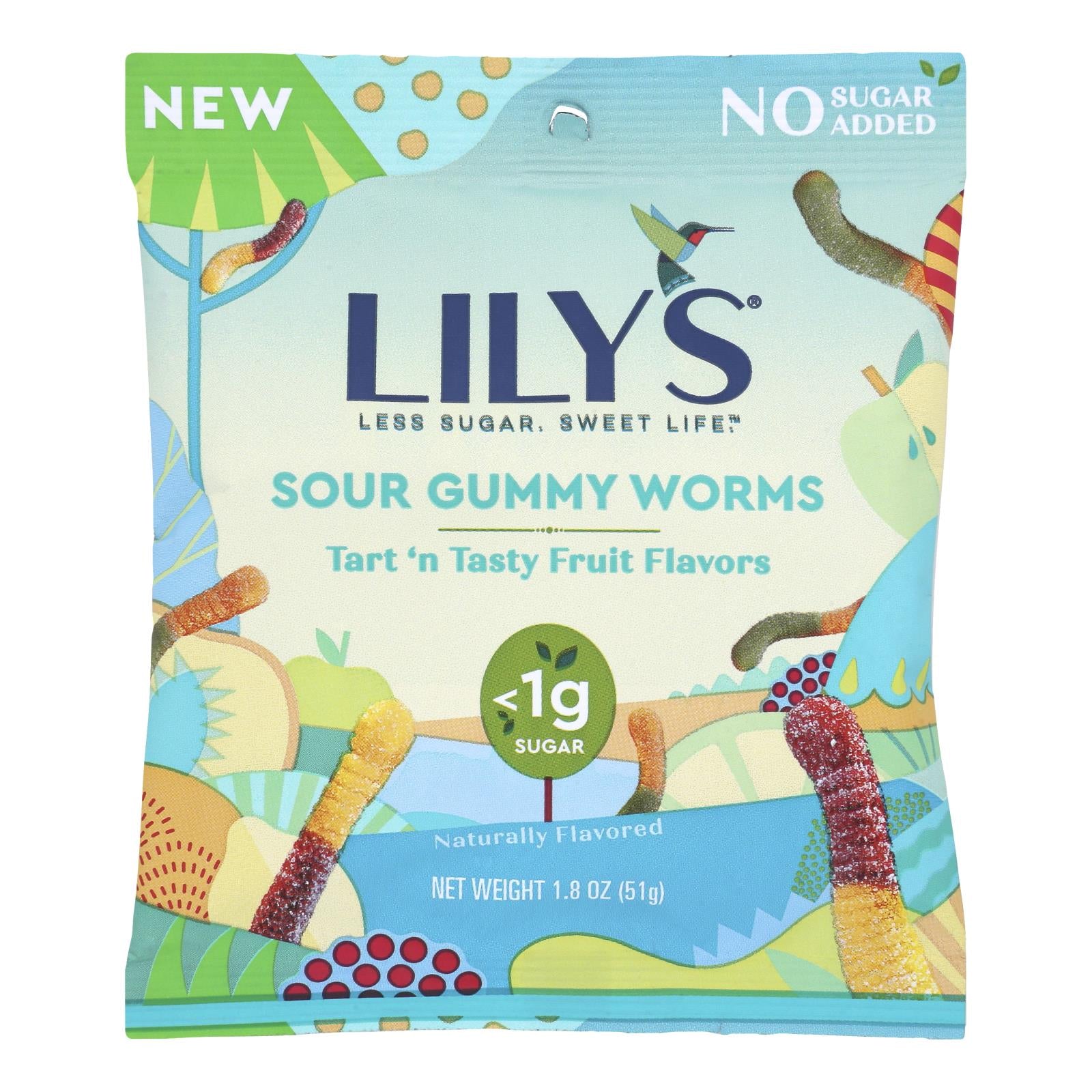 Lilys - Gummy Worms Sour Fruit - Case of 12-1.8 Ounce