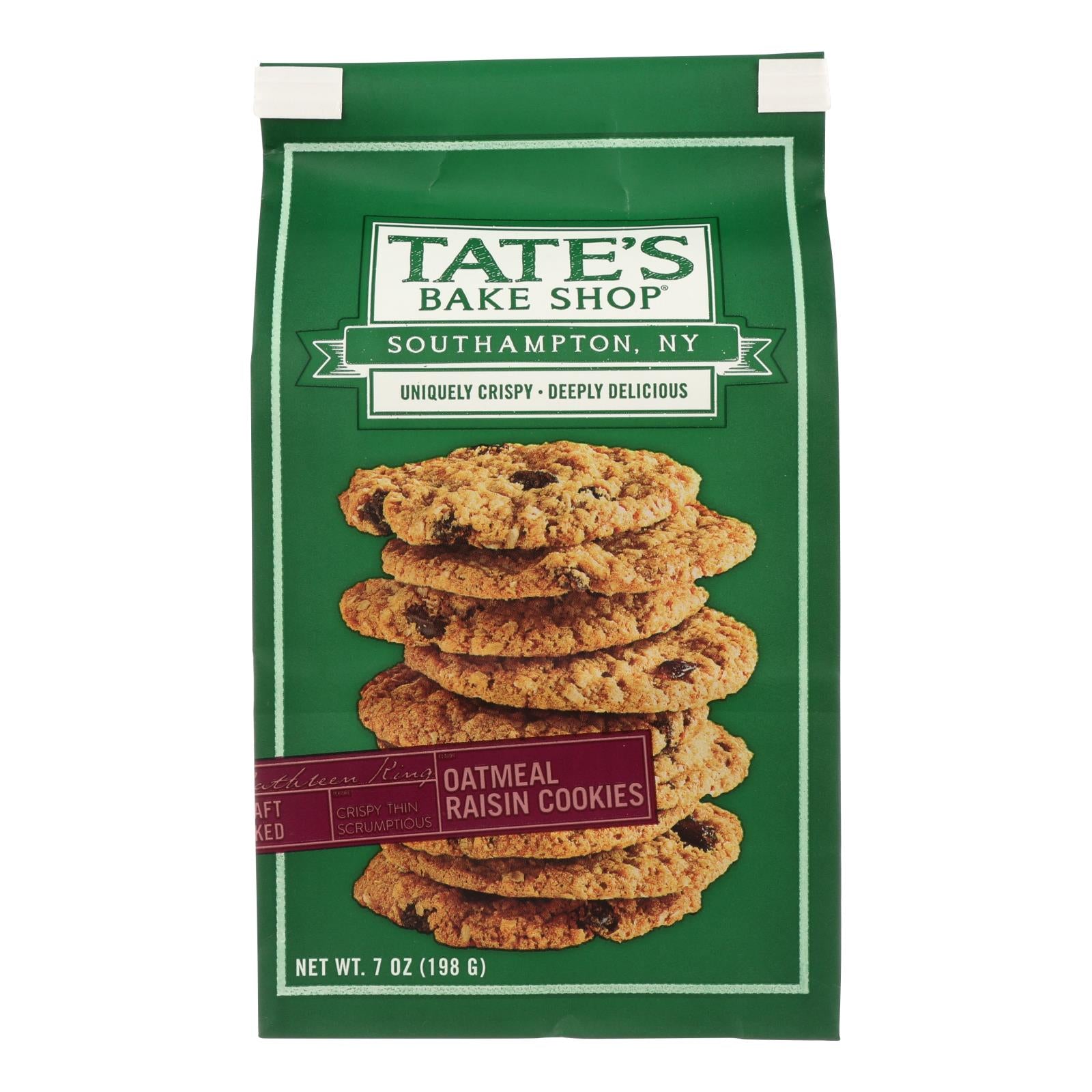 Tate's Bake Shop Oatmeal Raisin Cookies - Case of 12 - 7 Ounce