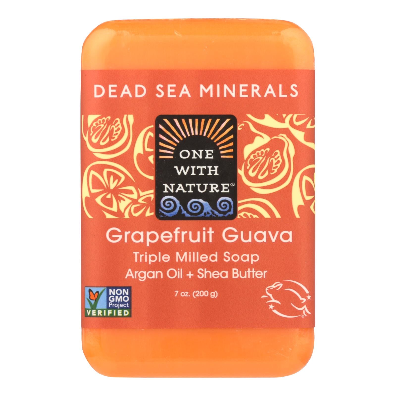 One With Nature Triple Milled Soap Bar - Grapefruit Guava - 7 Ounce