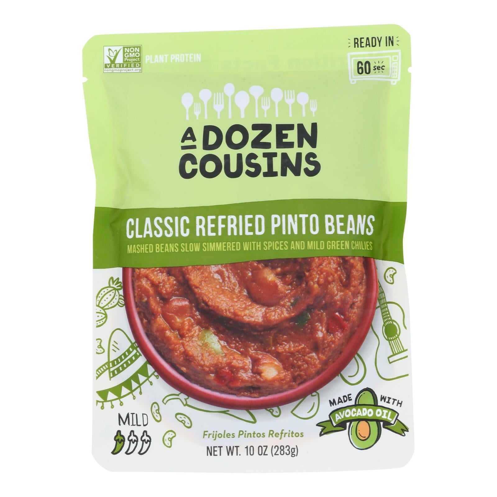 A Dozen Cousins - Beans Refried Pinto Classic - Case of 6-10 Ounce
