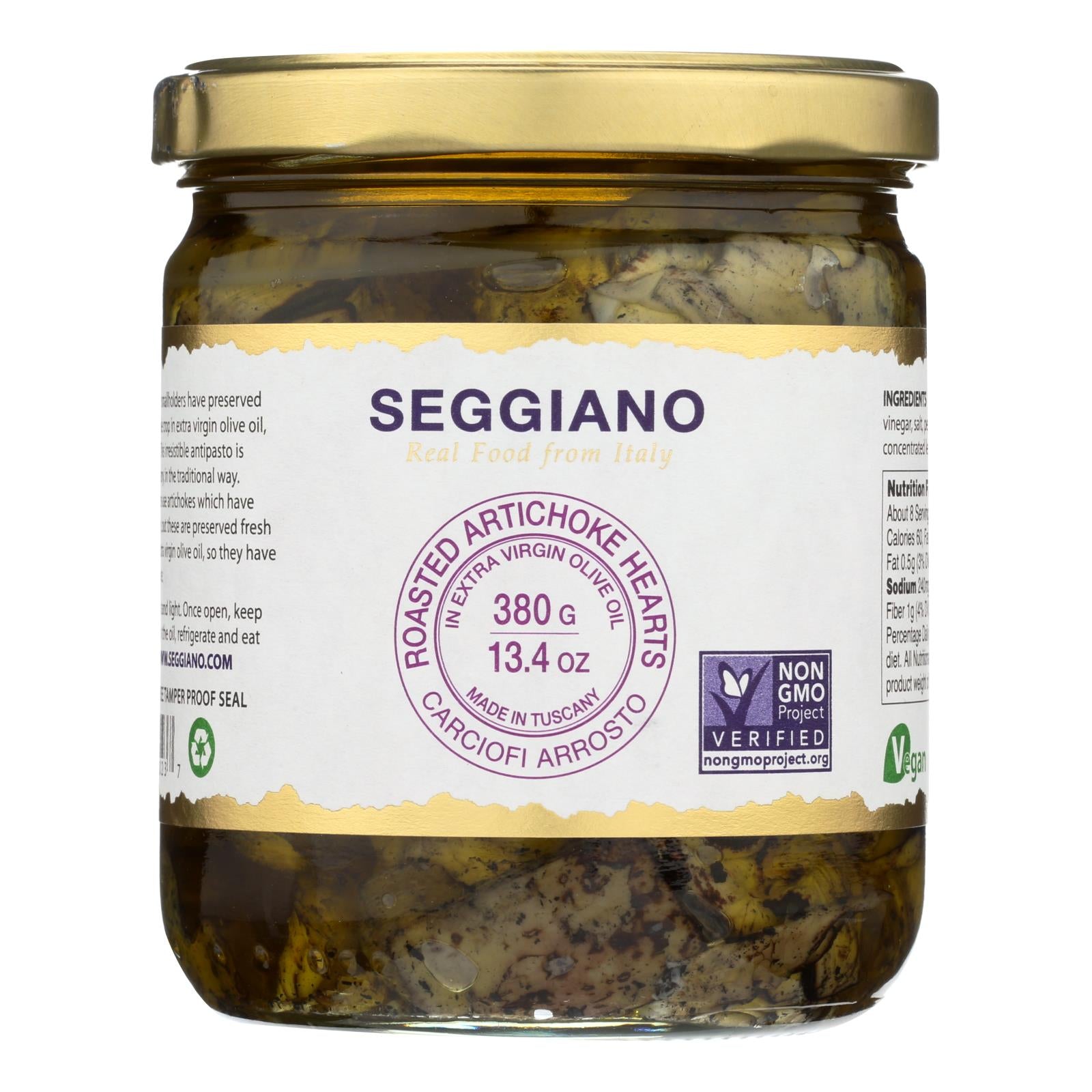 Seggiano Carciofi Arrosto Roasted Artichoke Hearts - Case of 6 - 13.4 Ounce