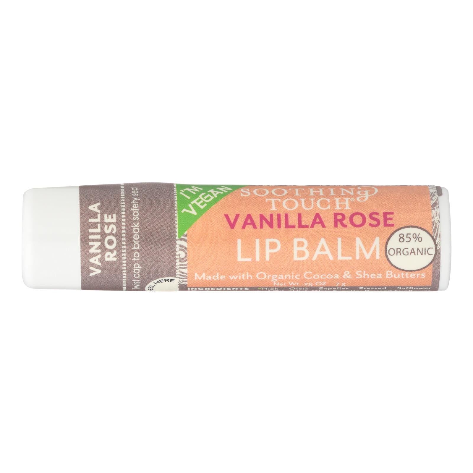 Soothing Touch Vanilla Rose Lip Balm Moisturizes And - Case of 12 - .25 Ounce