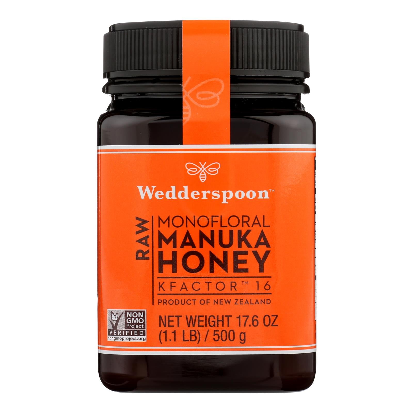 Wedderspoon Manuka Honey, Kfactor 16, - Case of 6 - 17.6 Ounce
