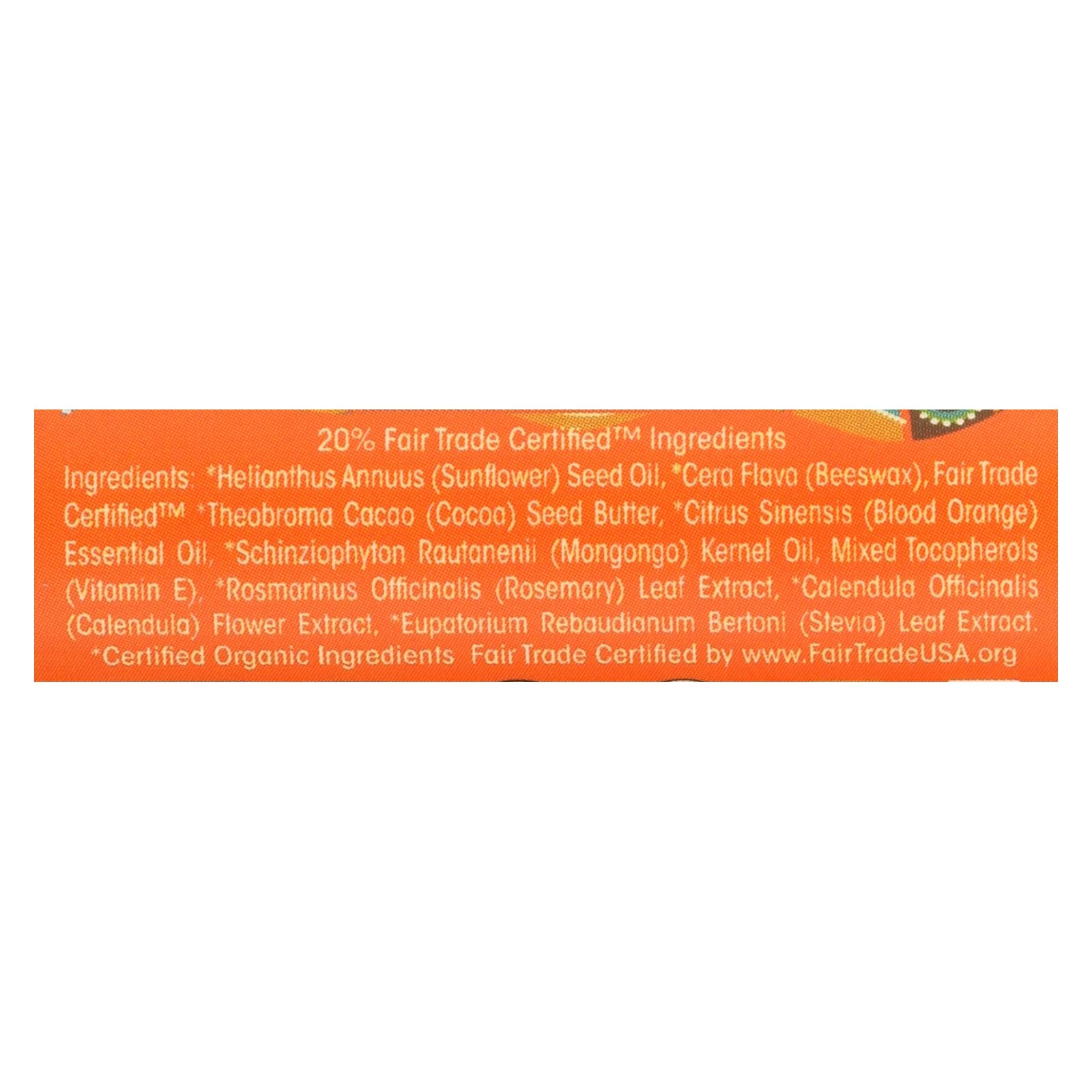 Mongo Kiss Lip Balm - Blood Orange - Case of 15 - 0.25 Ounce.
