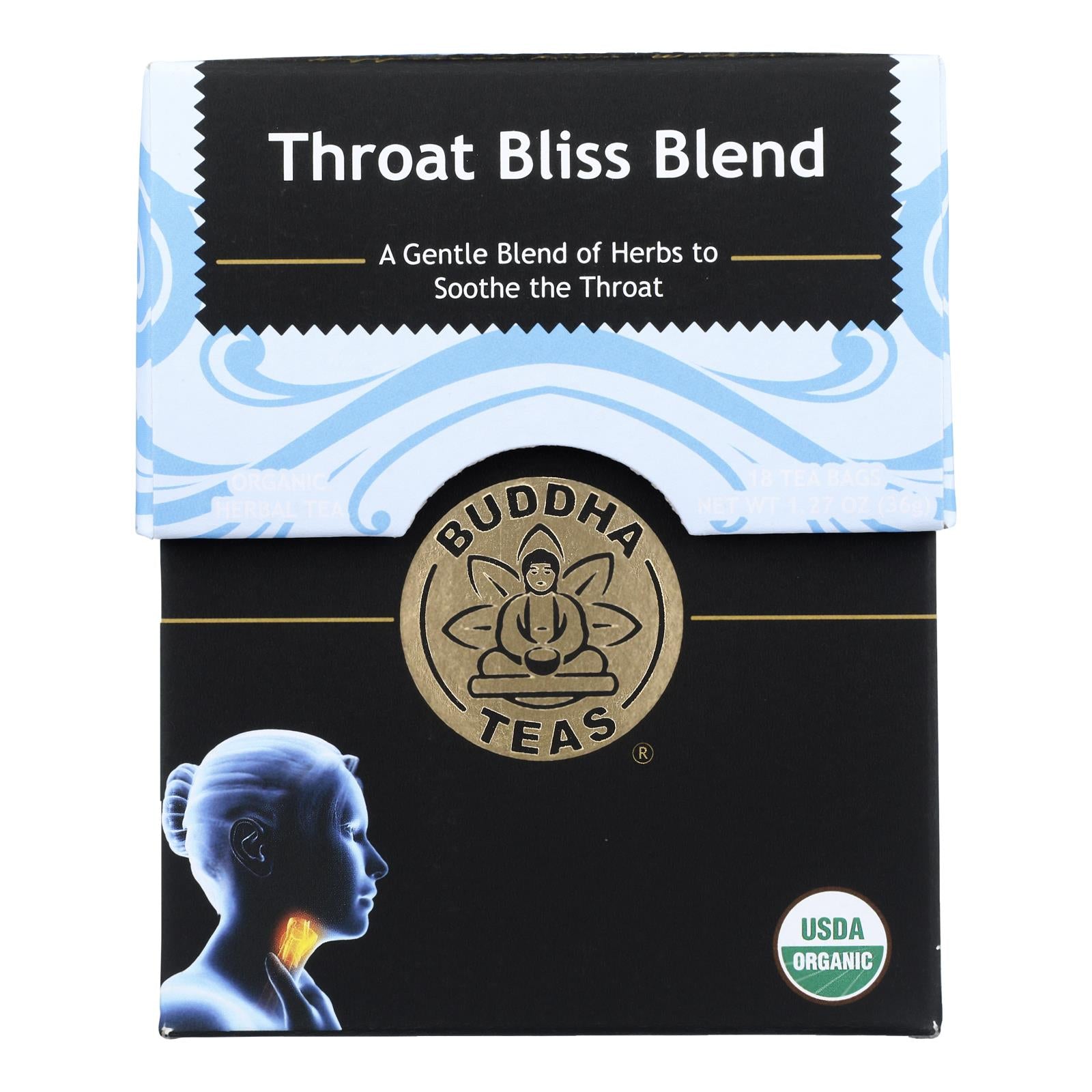 Buddha Teas - Tea Throat Bliss Blend - Case of 6-18 Count