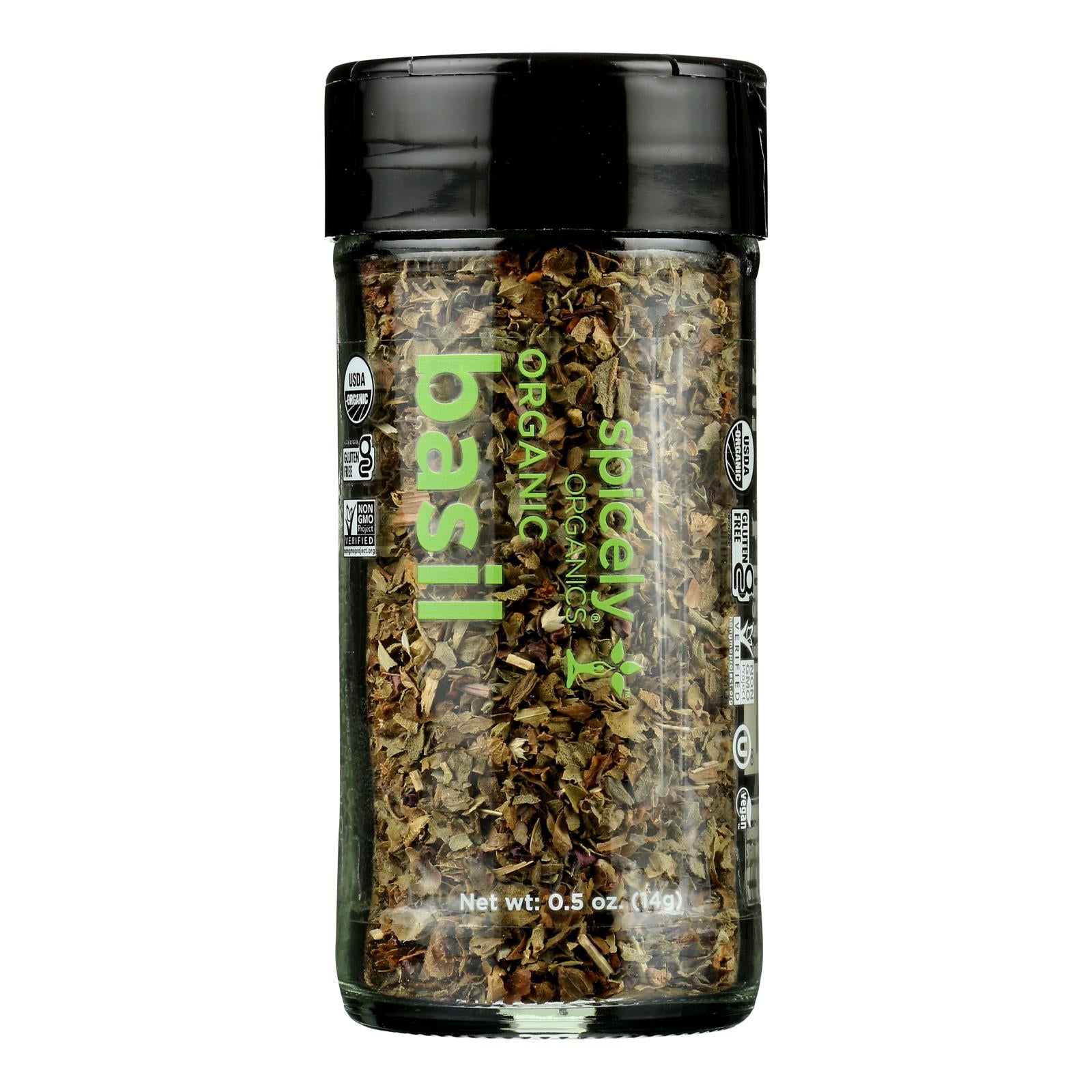 Spicely Organics - Organic Basil - Case of 3 - 0.5 Ounce.