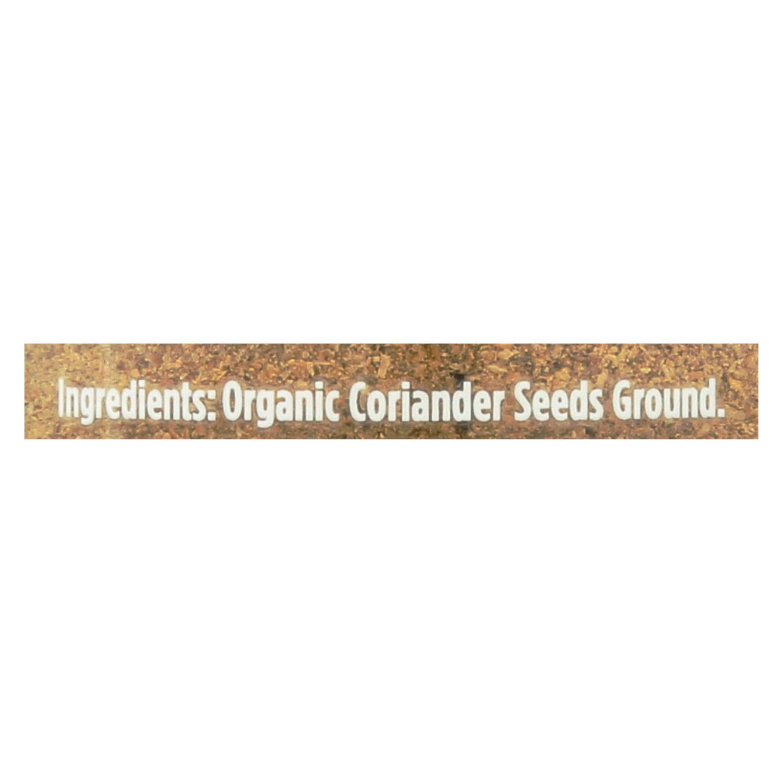 Spicely Organics - Organic Coriander - Ground - Case of 3 - 1.4 Ounce.