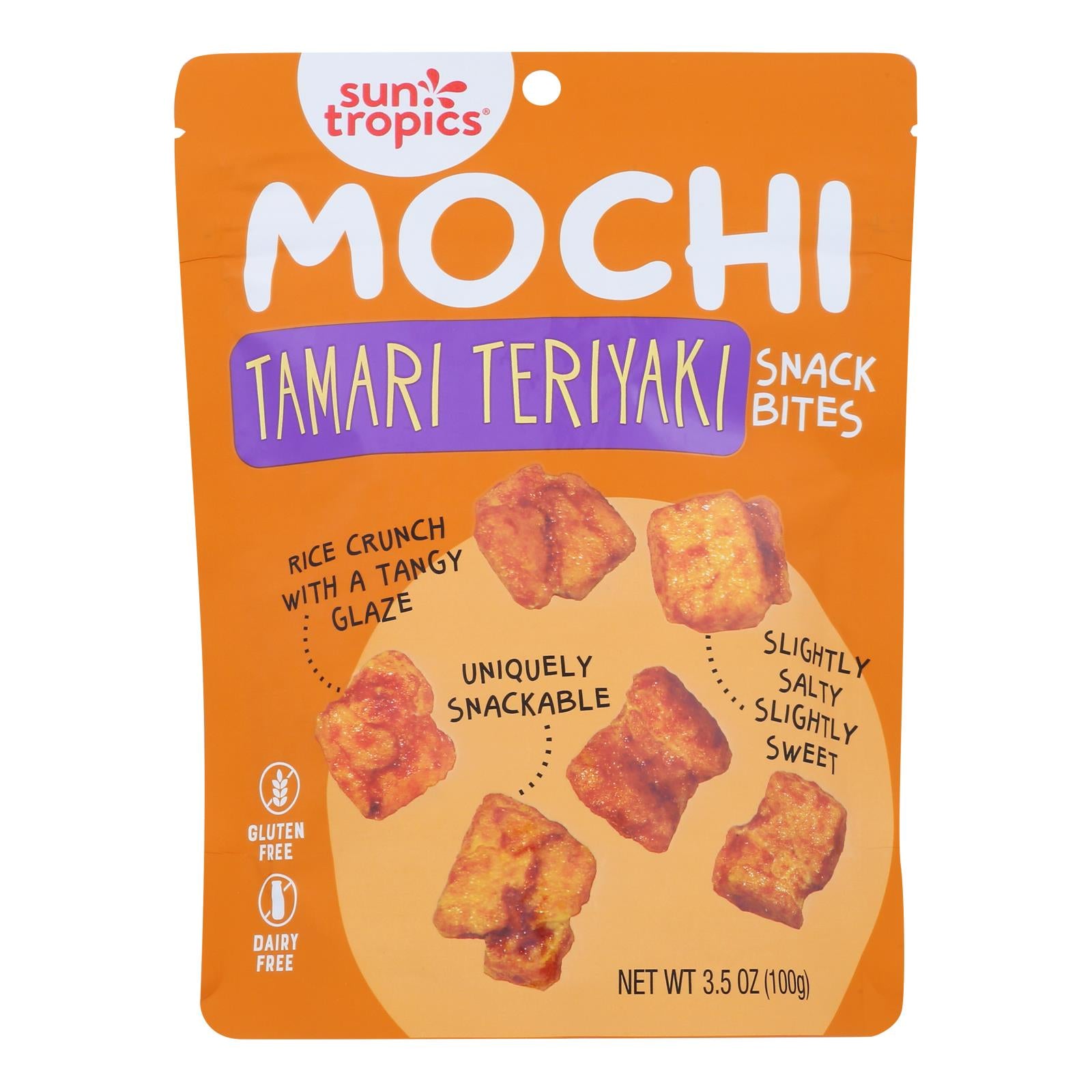 Sun Tropicsᆴ Mochi Rice Bites Tamari Soy Sauce, Tamari Soy Sauce - Case of 12 - 3.50 Ounce