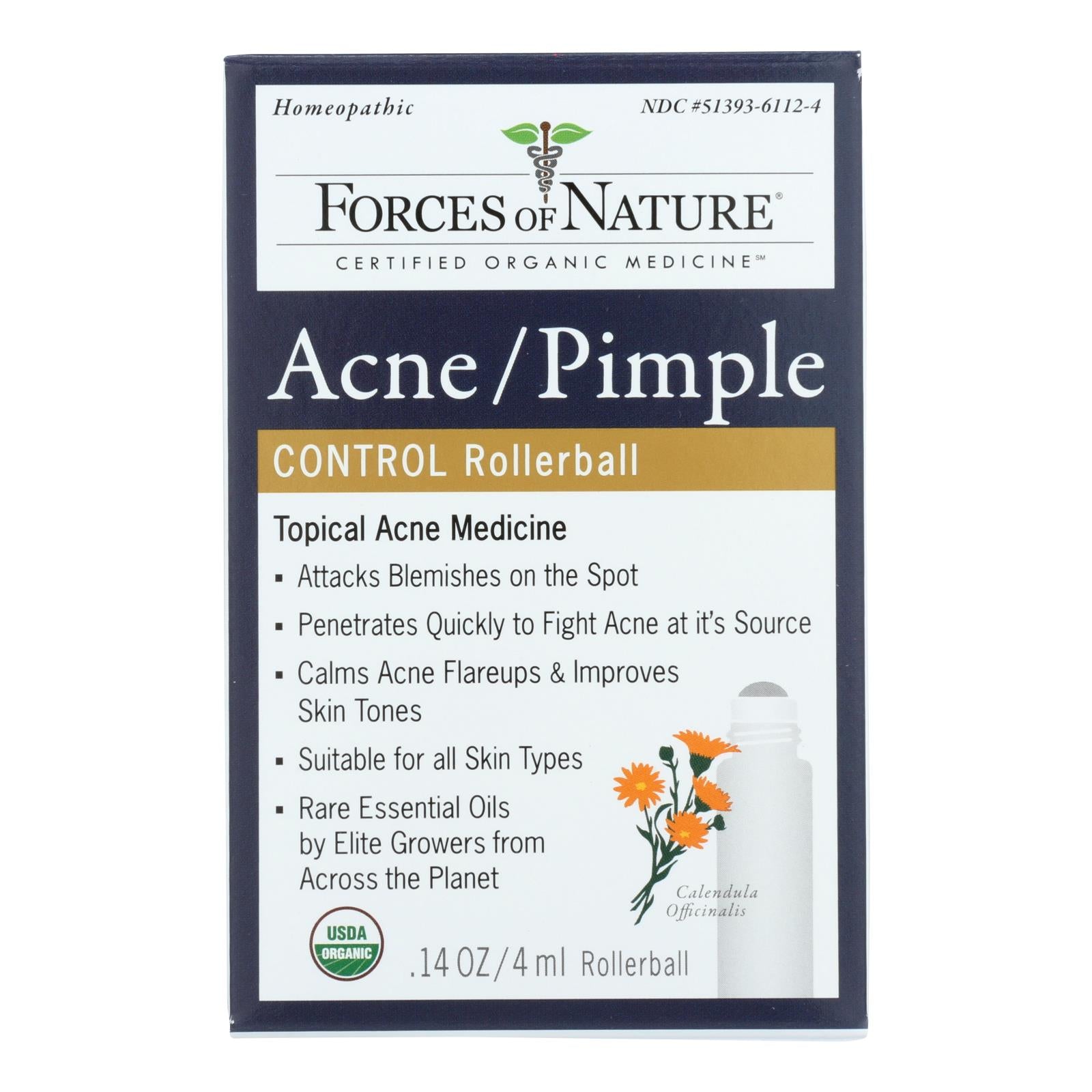 Forces Of Nature Acne/Pimple Rollerball Applicator - 1 Each - 4 ML