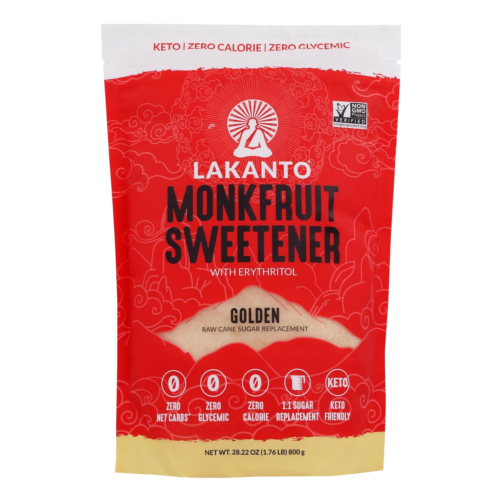 Lakantoᆴ Lakanto Monkfruit Sweetener With Erythritol - Case of 8 - 28.22 Ounce
