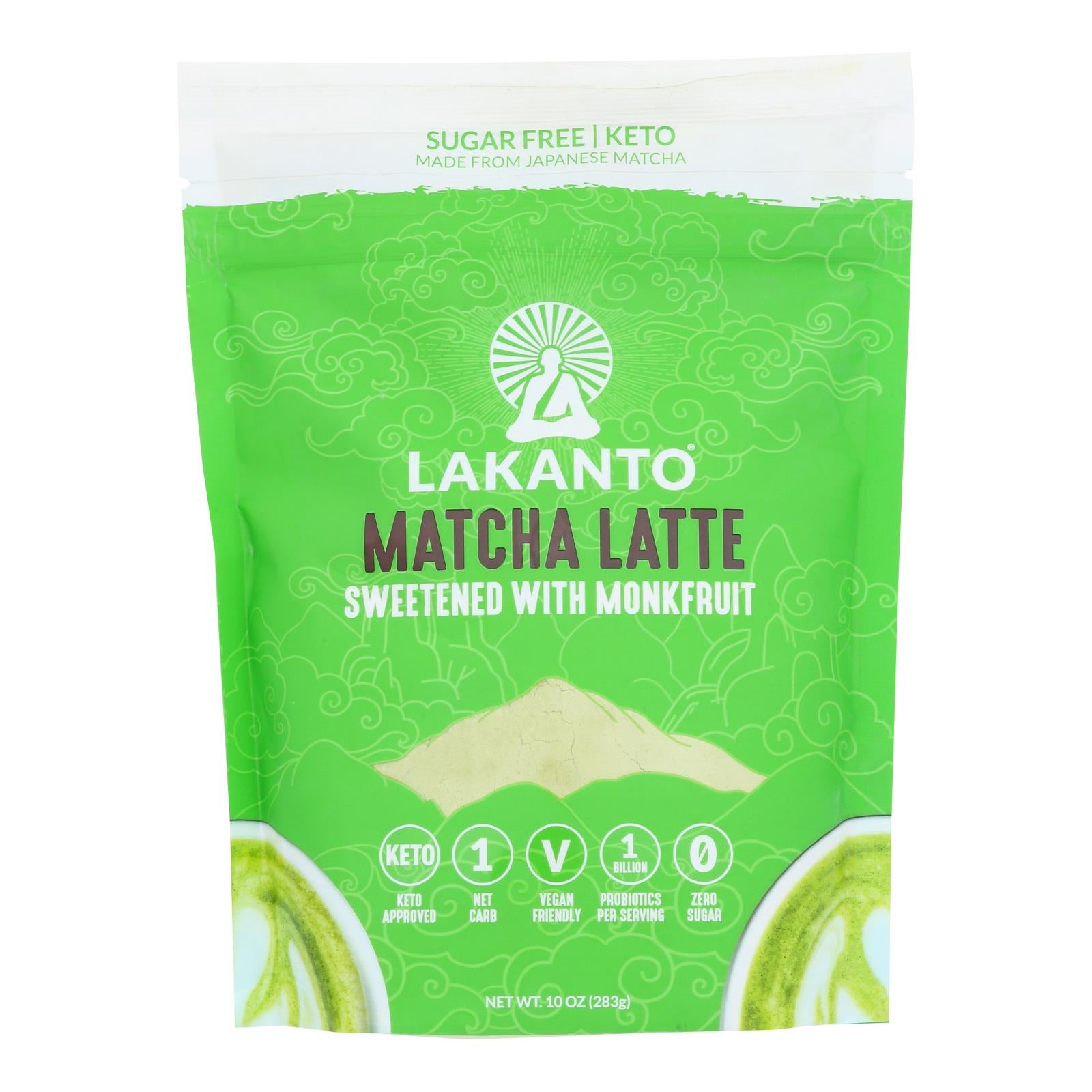 Lakanto Monkfruit Sweetened Matcha Latte - Case of 8 - 10 Ounce