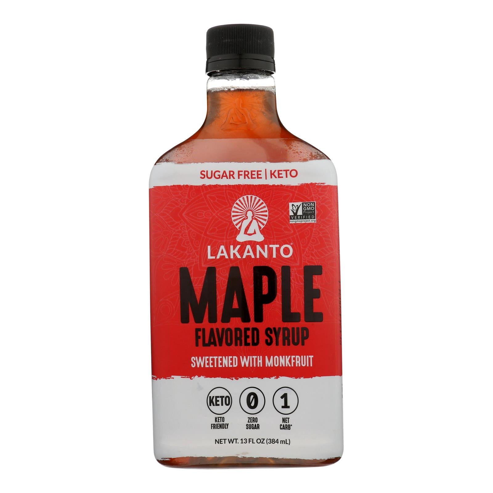 Lakanto Monk Fruit Sweetened Maple Flavored Syrup - Case of 8 - 13 Fluid Ounce