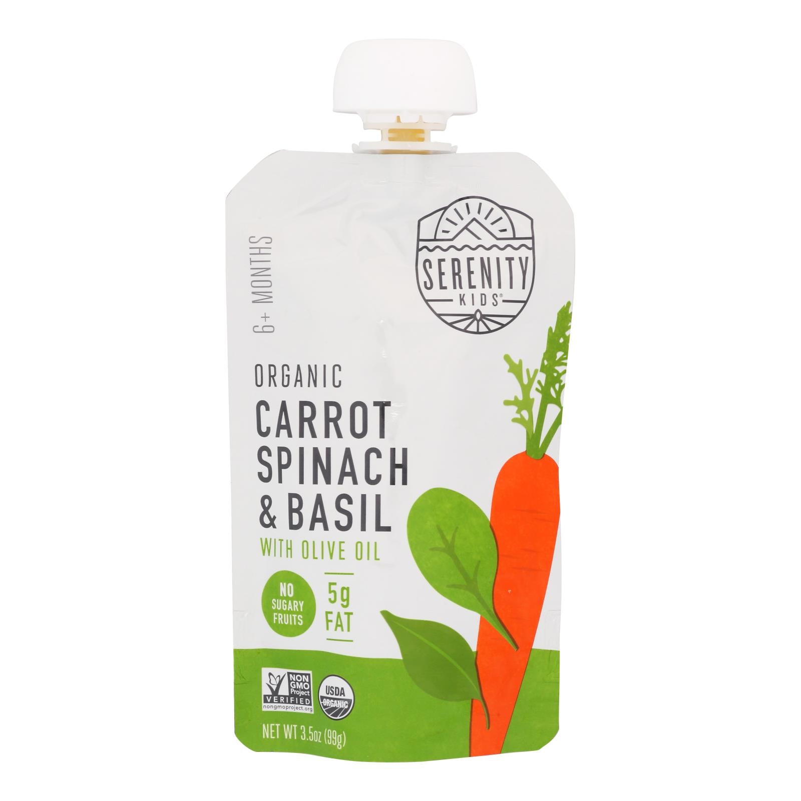 Serenity Kids - Pouch Cart/spin/basil - Case of 6-3.5 Ounce